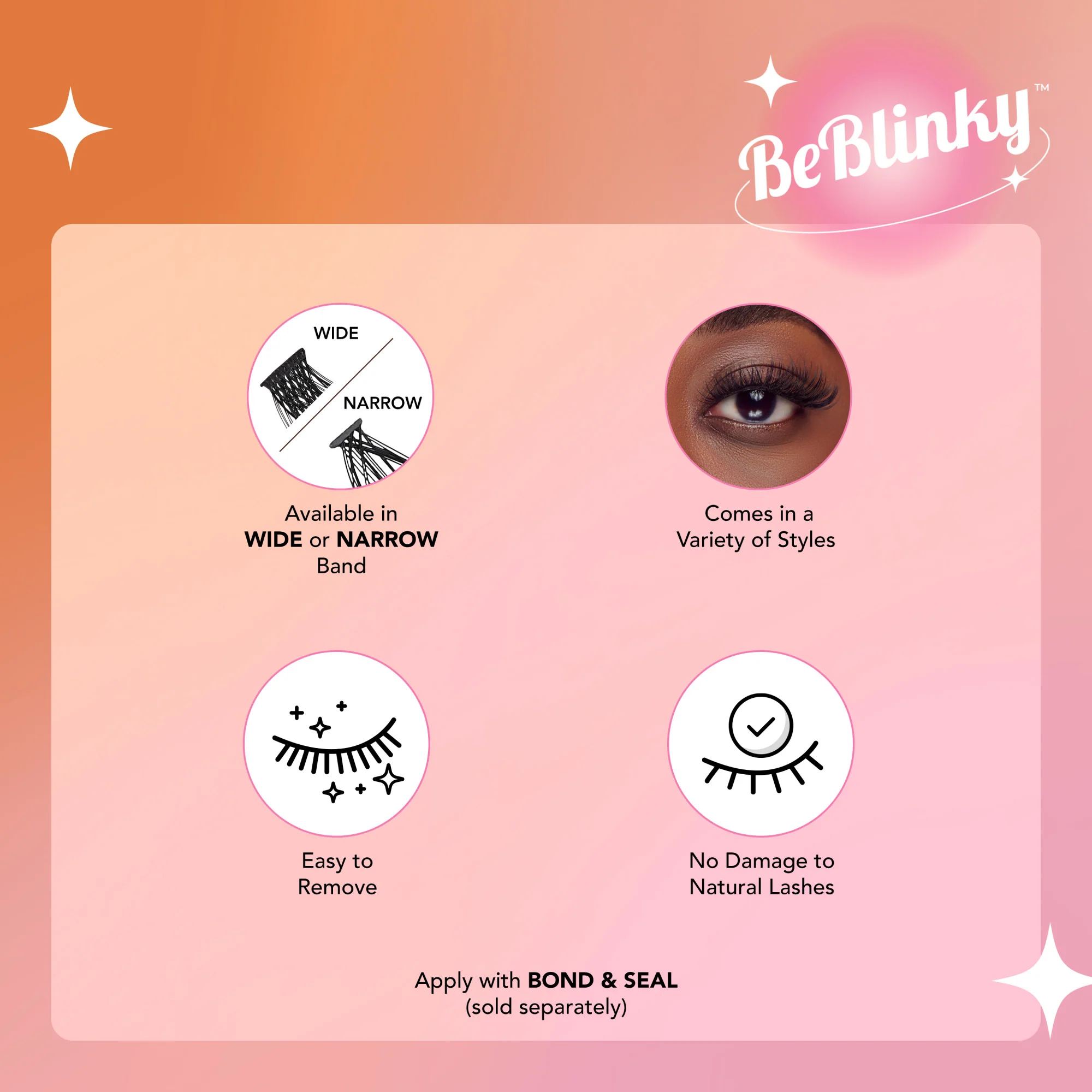 BeBlinky False Eyelashes, Wide Band, 72 ct. - Voluminous - Image 7