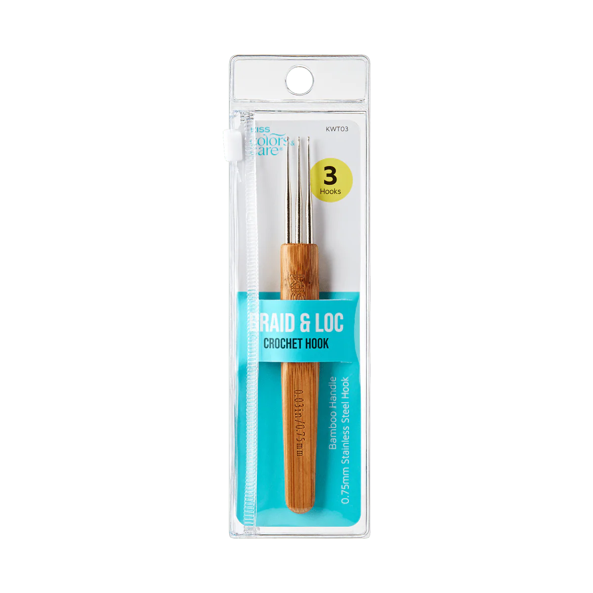 KISS Colors & Care Braid & Loc Crochet Hook - 3 Hooks