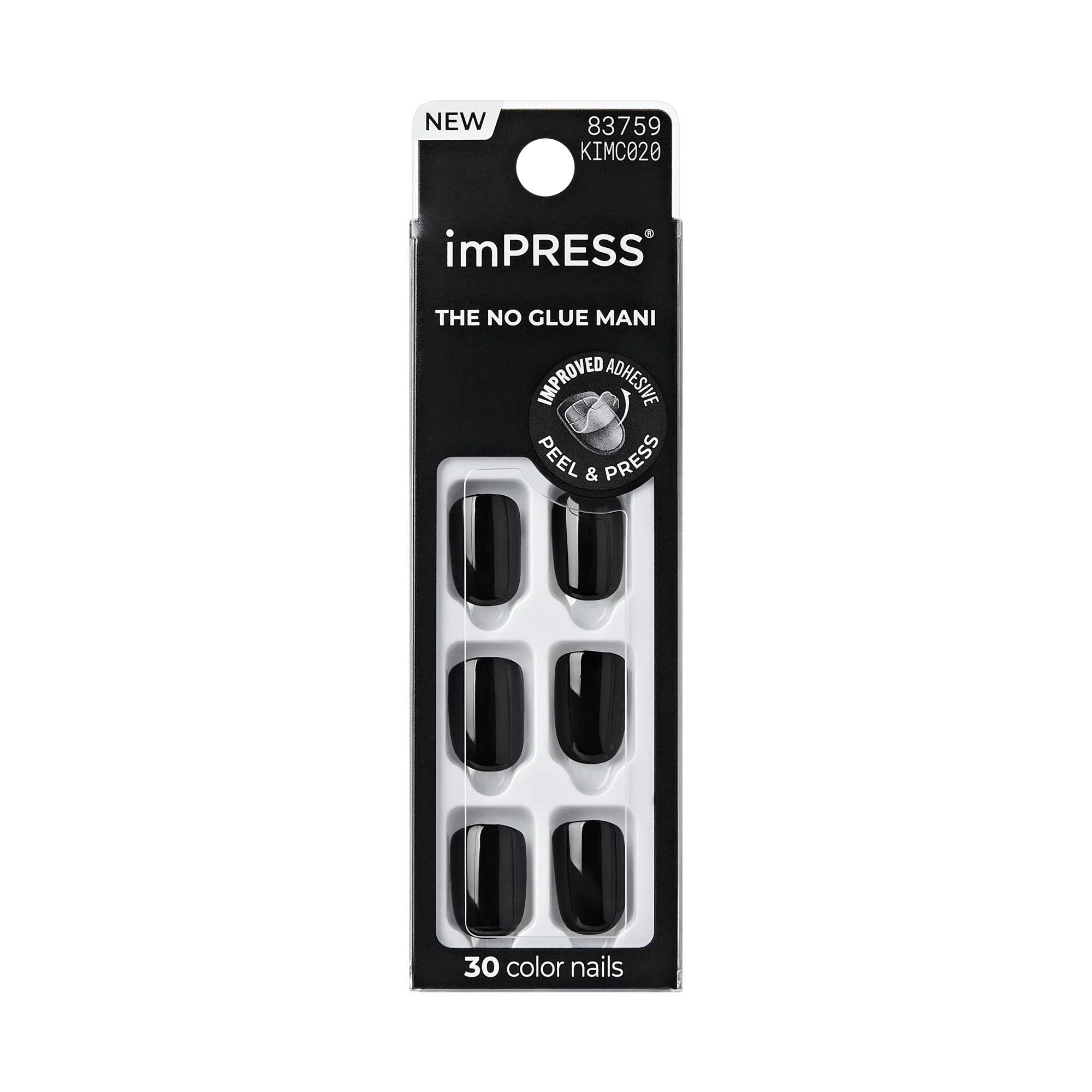 imPRESS Color Press On Nails - All Black - Image 6