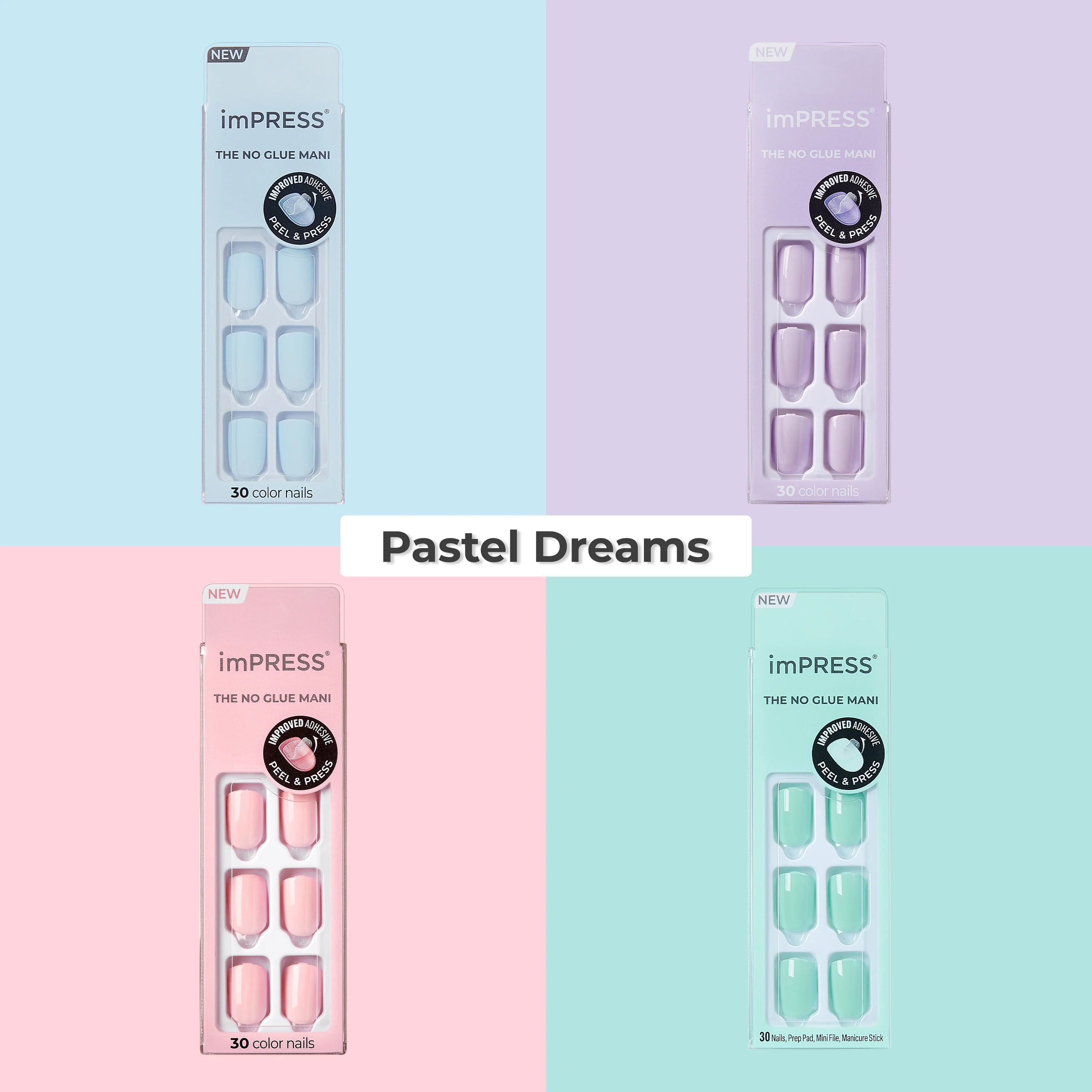 imPRESS Color Press On Nails Bundle - Pastel Dreams