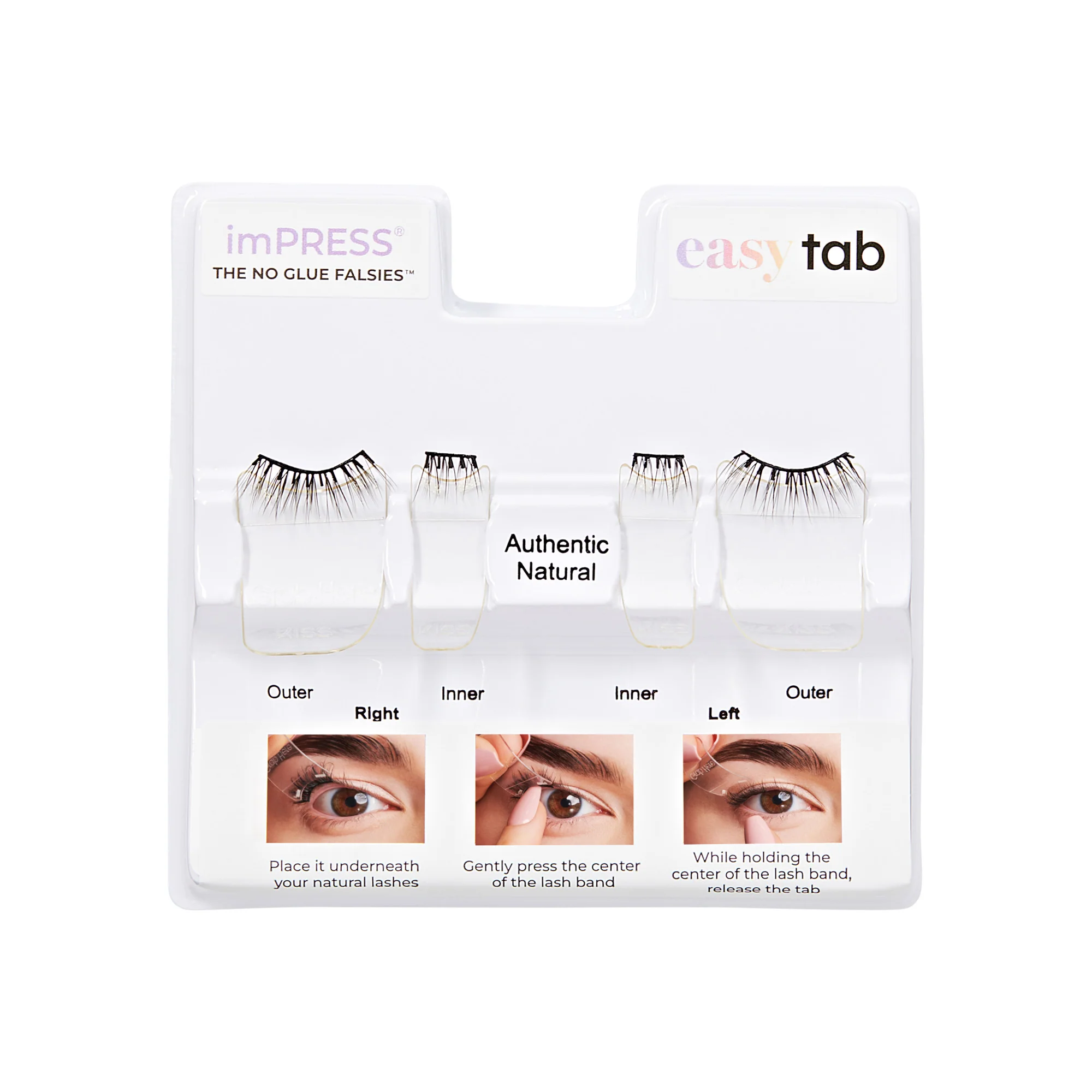 imPRESS Falsies easy tab Self Adhesive Eyelashes– Authentic Natural - Image 6