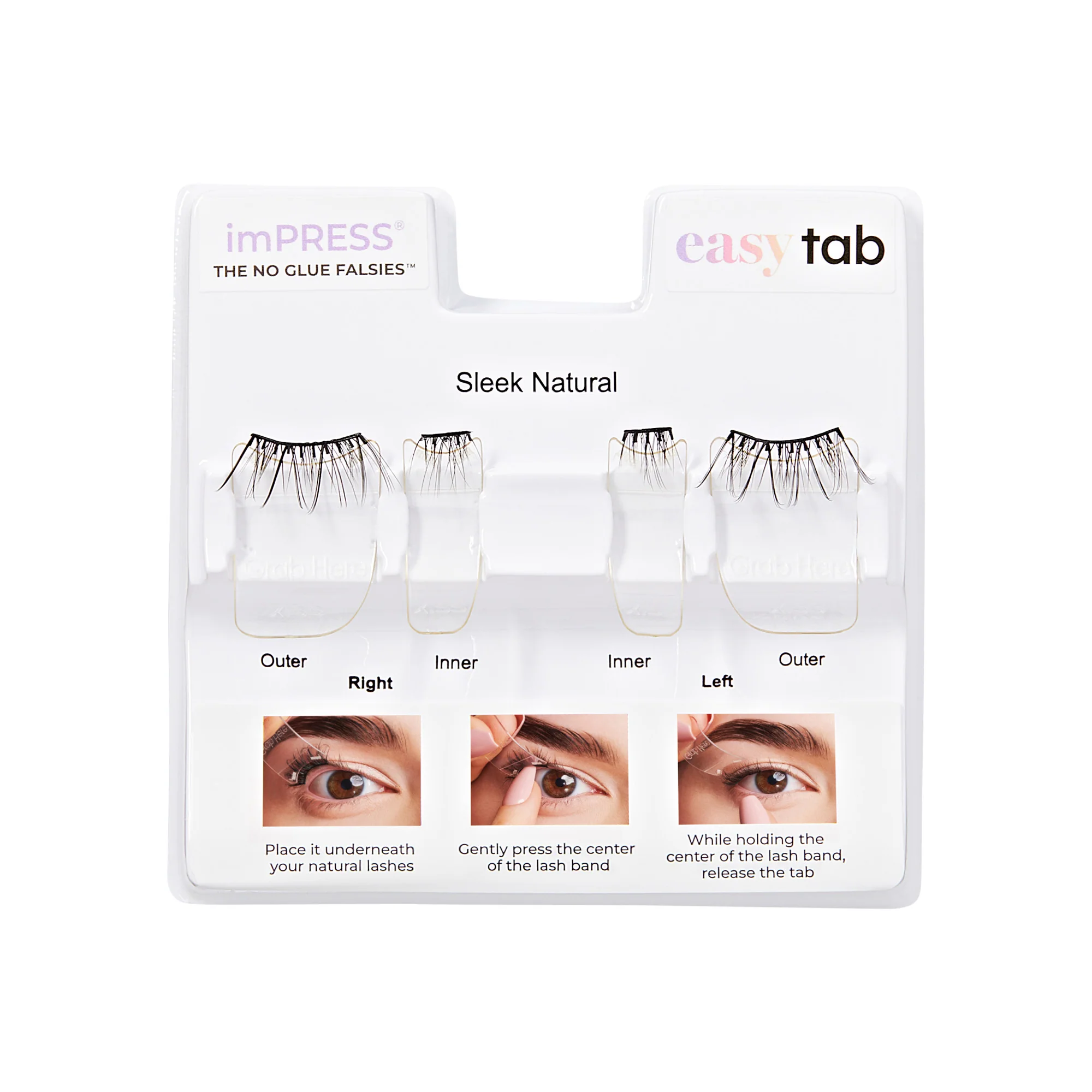 imPRESS Falsies easy tab Self Adhesive Eyelashes– Sleek Natural - Image 6