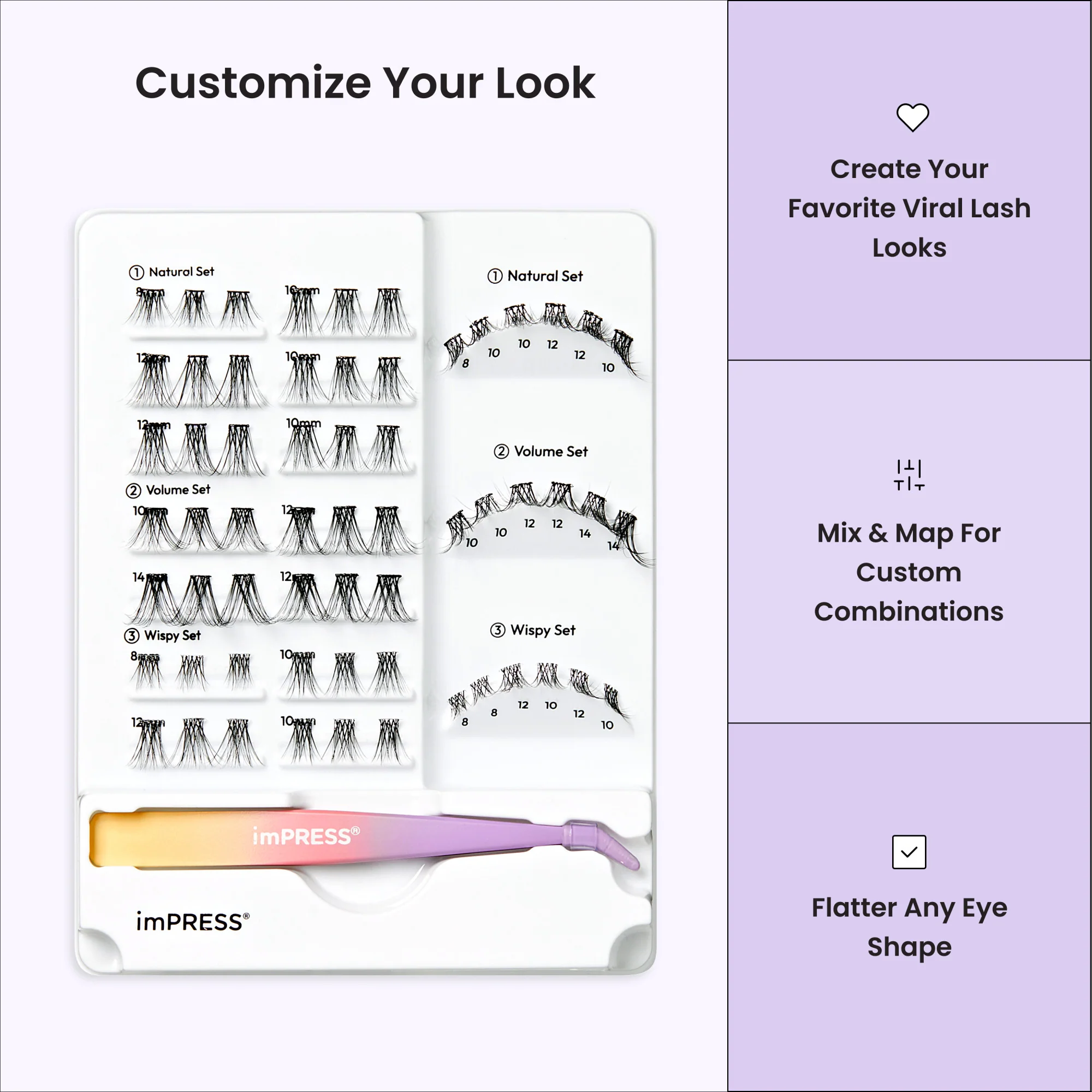 imPRESS Pre-Glued Individual Lashes Kit - 60 Lash Clusters - Image 10