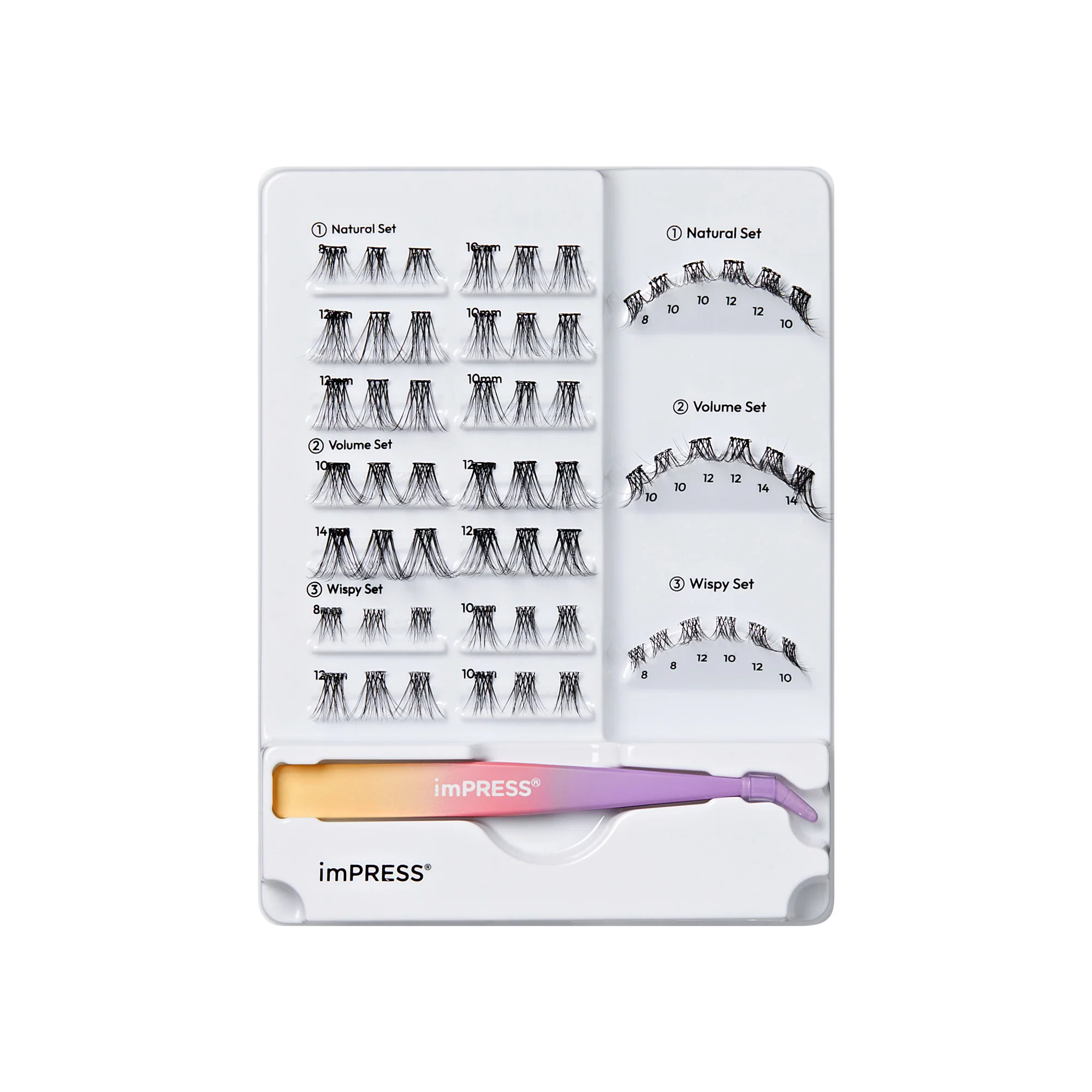 imPRESS Pre-Glued Individual Lashes Kit - 60 Lash Clusters - Image 6