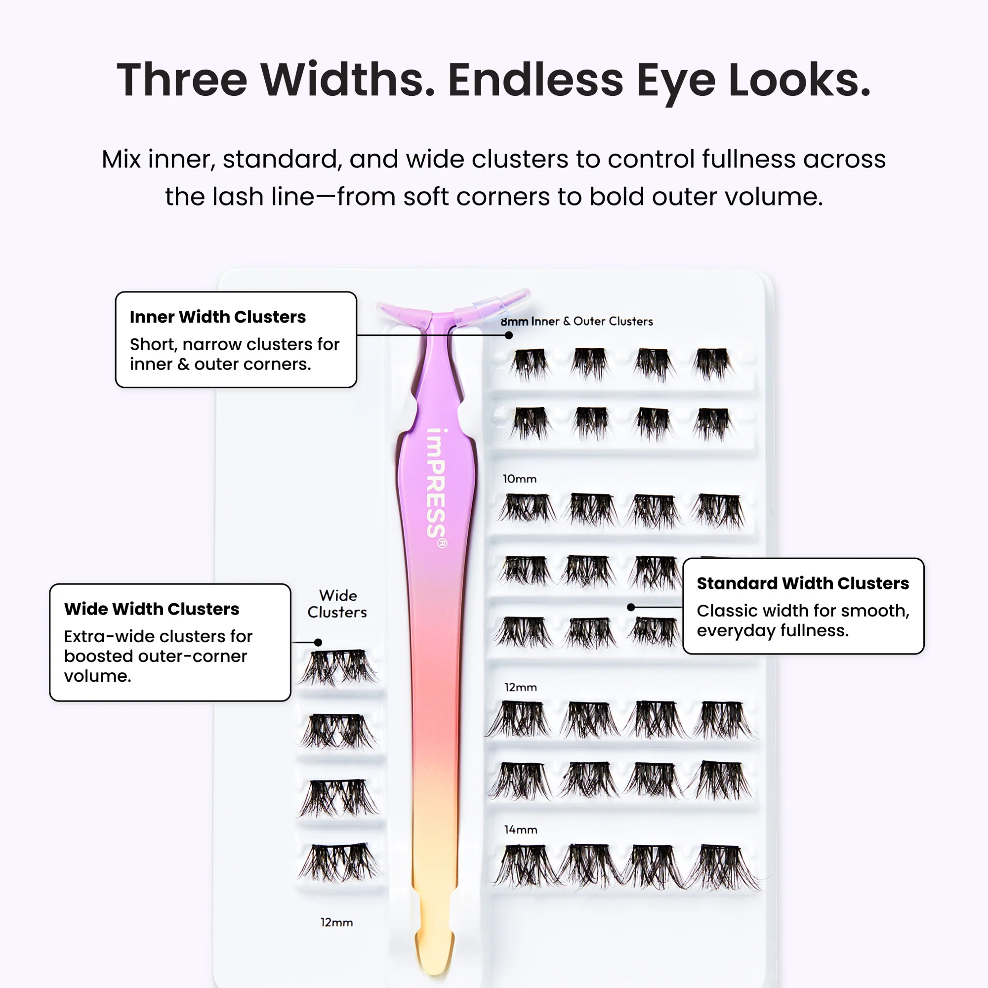 imPRESS Pre-Glued Lash Clusters Kit - Classic Wispy - Image 9