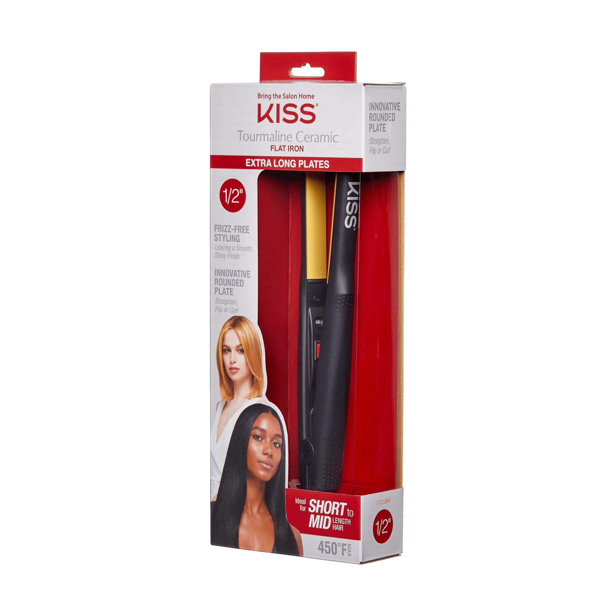 KISS Tourmaline Ceramic Flat Iron, 1/2" - Image 6
