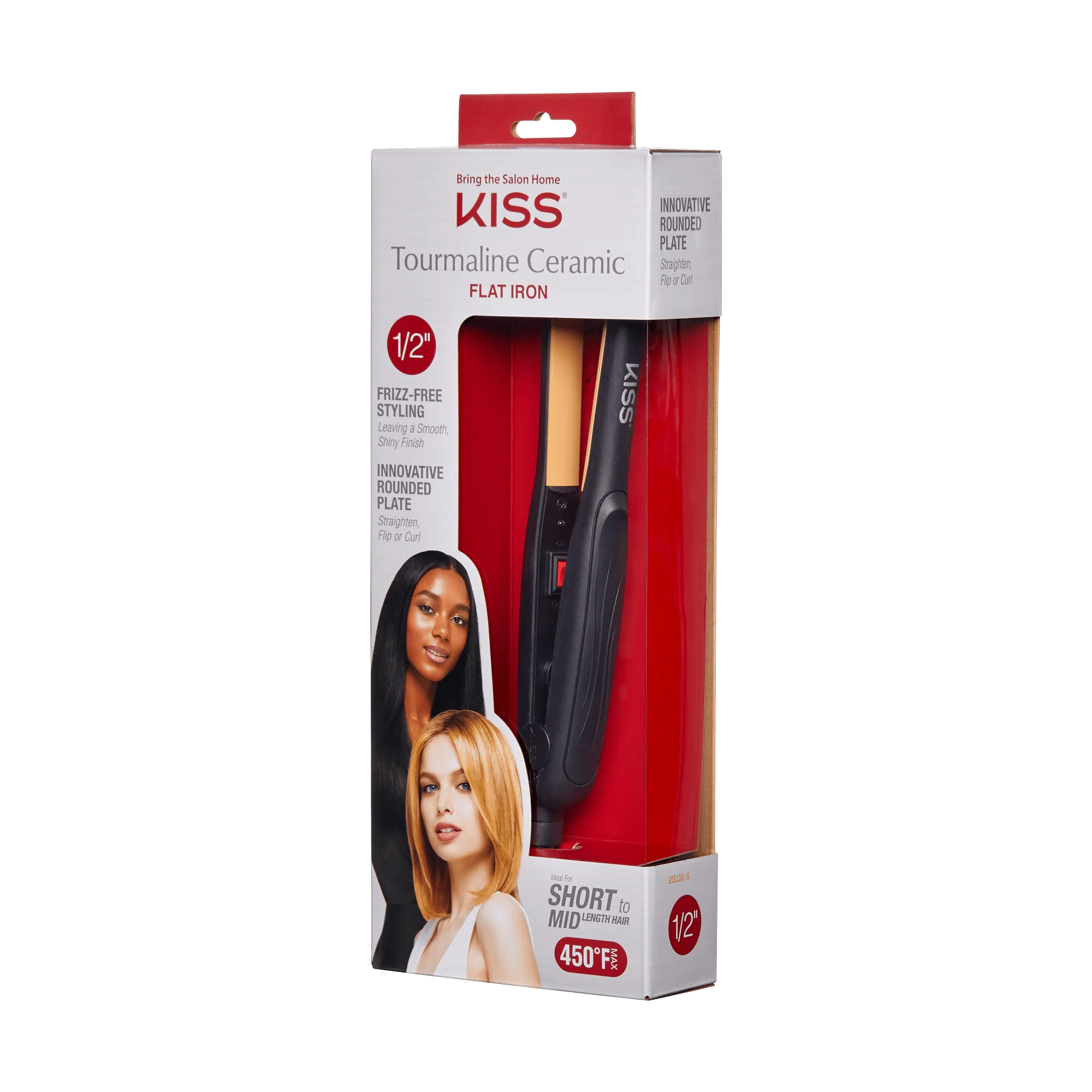 KISS Tourmaline Ceramic Flat Iron, 1/2" - Image 7
