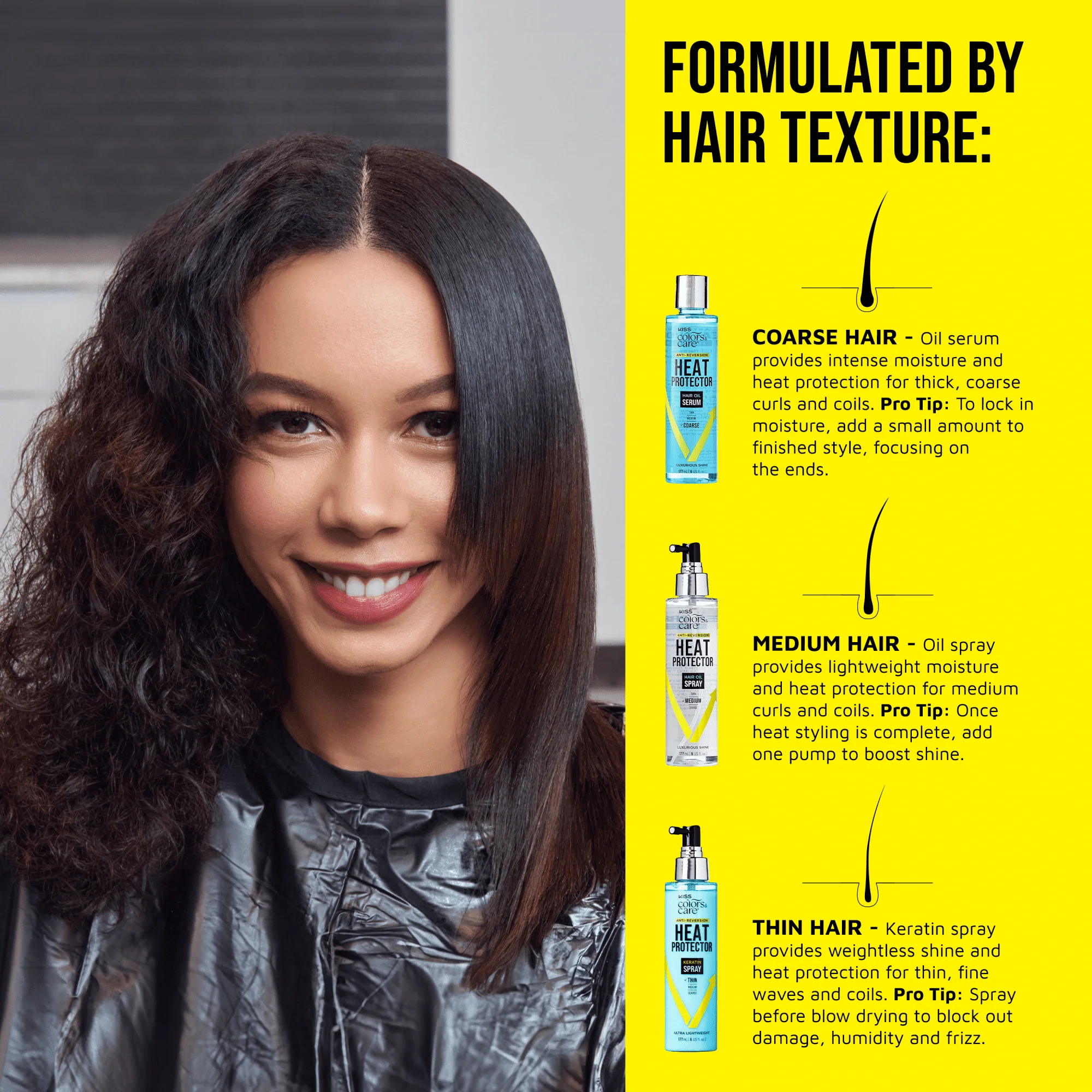 KISS Colors & Care Anti-Reversion Heat Protector Hair Oil Serum - Image 6