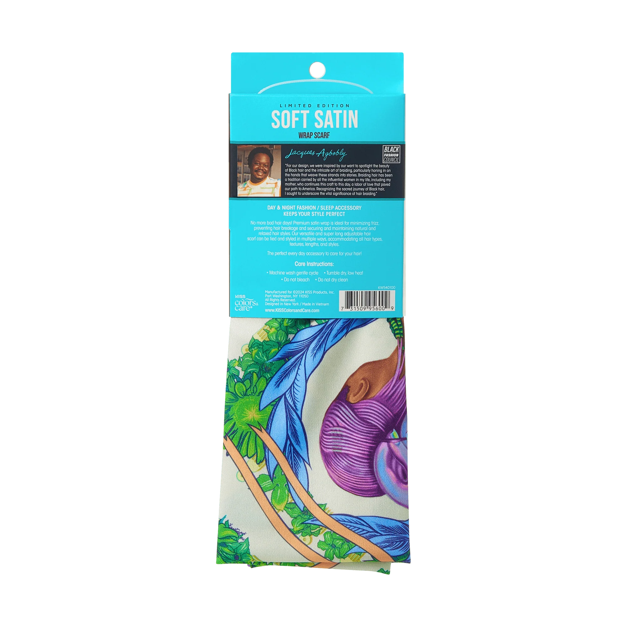 KISS Colors & Care Limited Edition BIFC Satin Wrap Scarf - Jacques Agbobly - Image 6