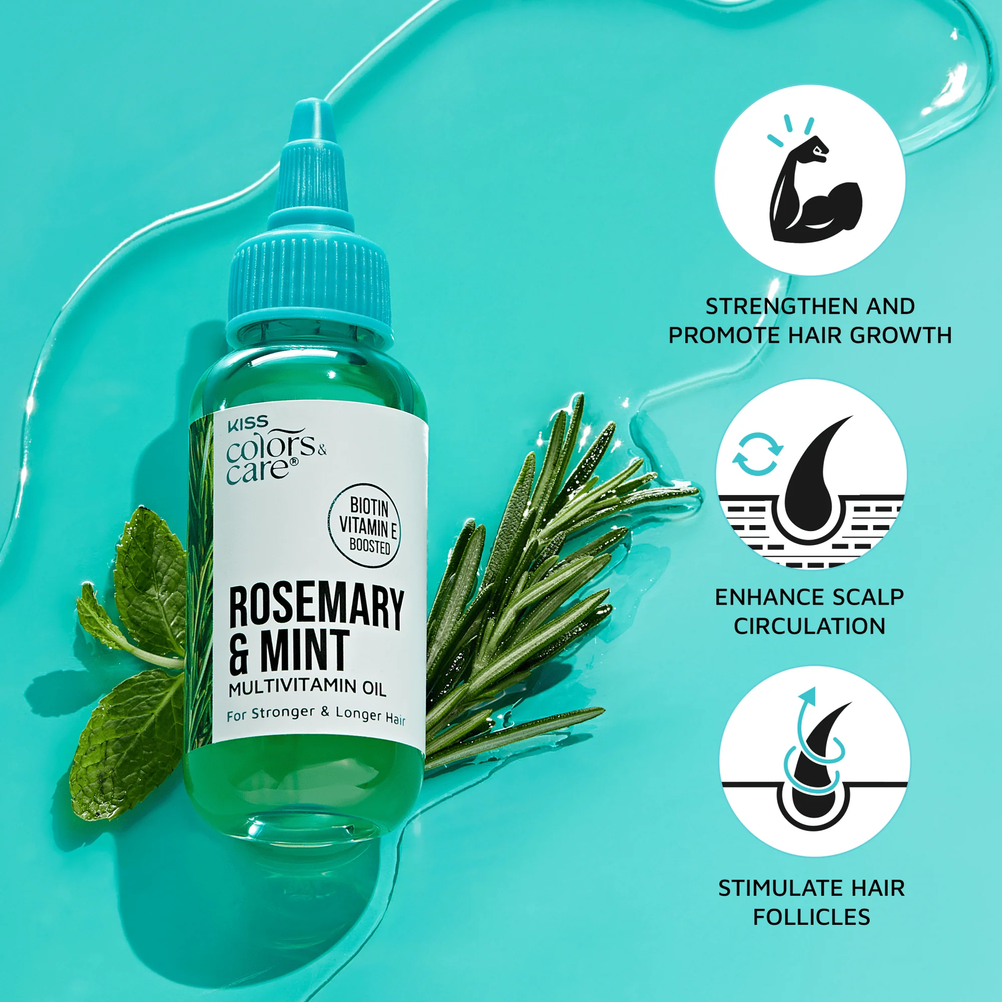 KISS Colors & Care Multivitamin Oil - Rosemary & Mint - Image 7