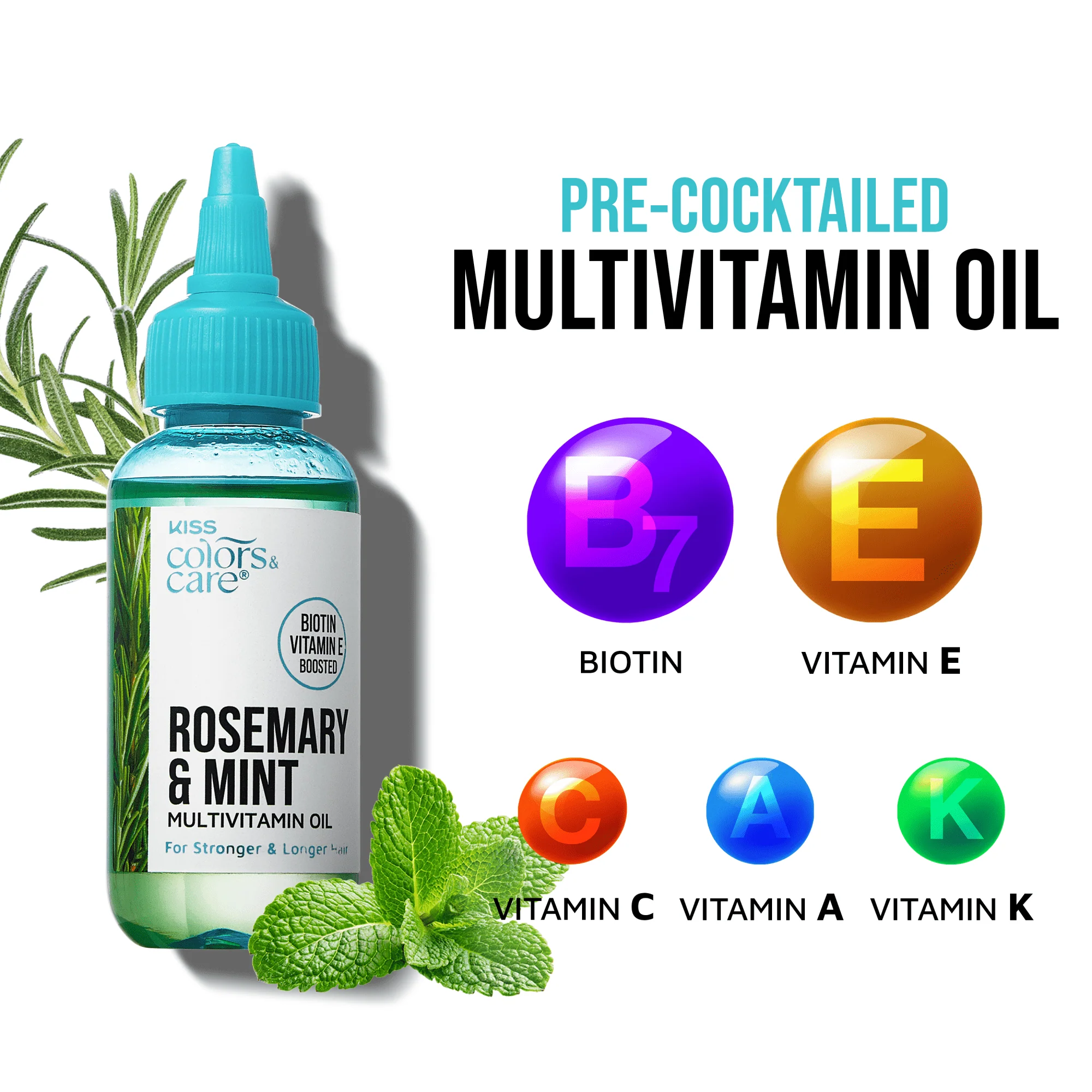 KISS Colors & Care Multivitamin Oil - Rosemary & Mint - Image 9