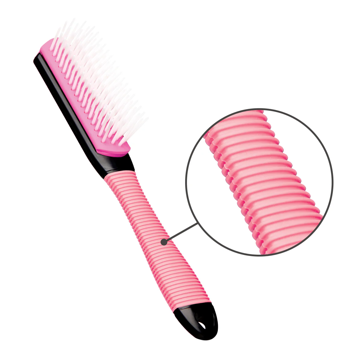 KISS Colors & Care Mini Non-Slip Soft Bristle Detangling Brush - Pink - Image 3