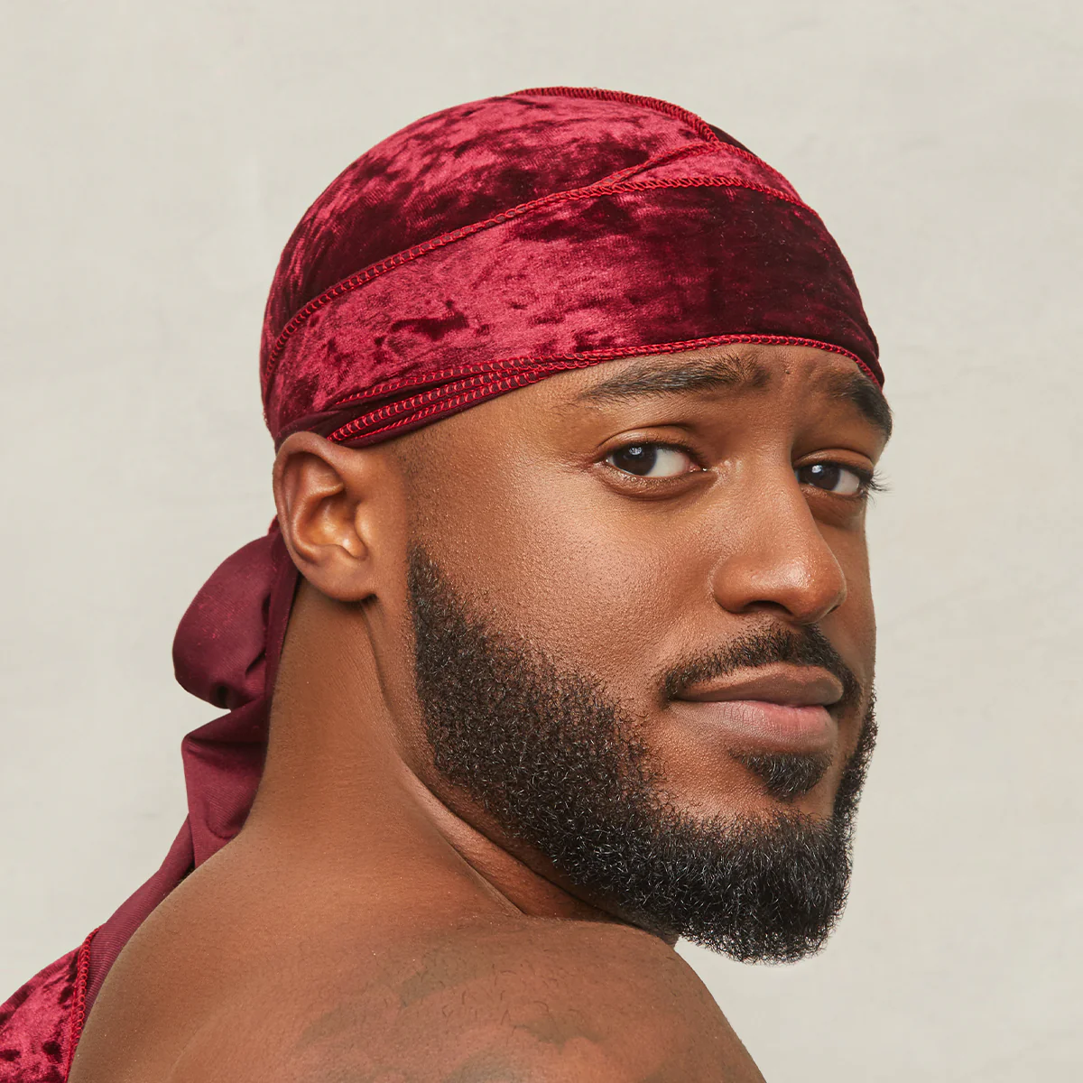 KISS Colors & Care Power Wave Velvet Luxe Durag, Burgundy - Image 2