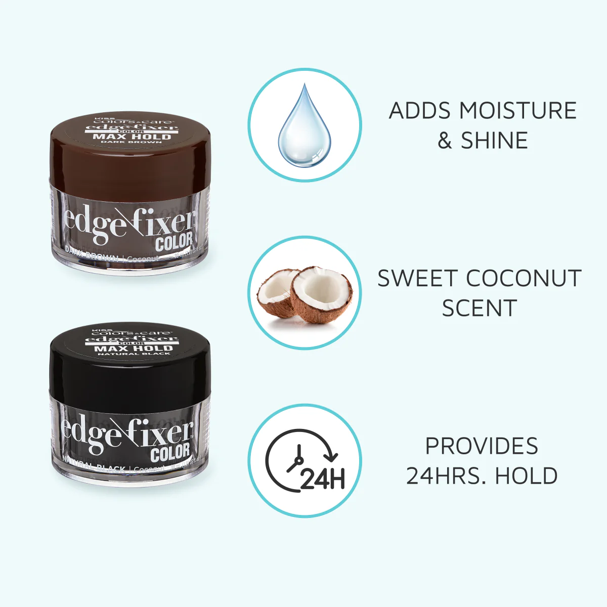 KISS Colors & Care Edge Fixer Color 30mL - Natural Black - Image 6
