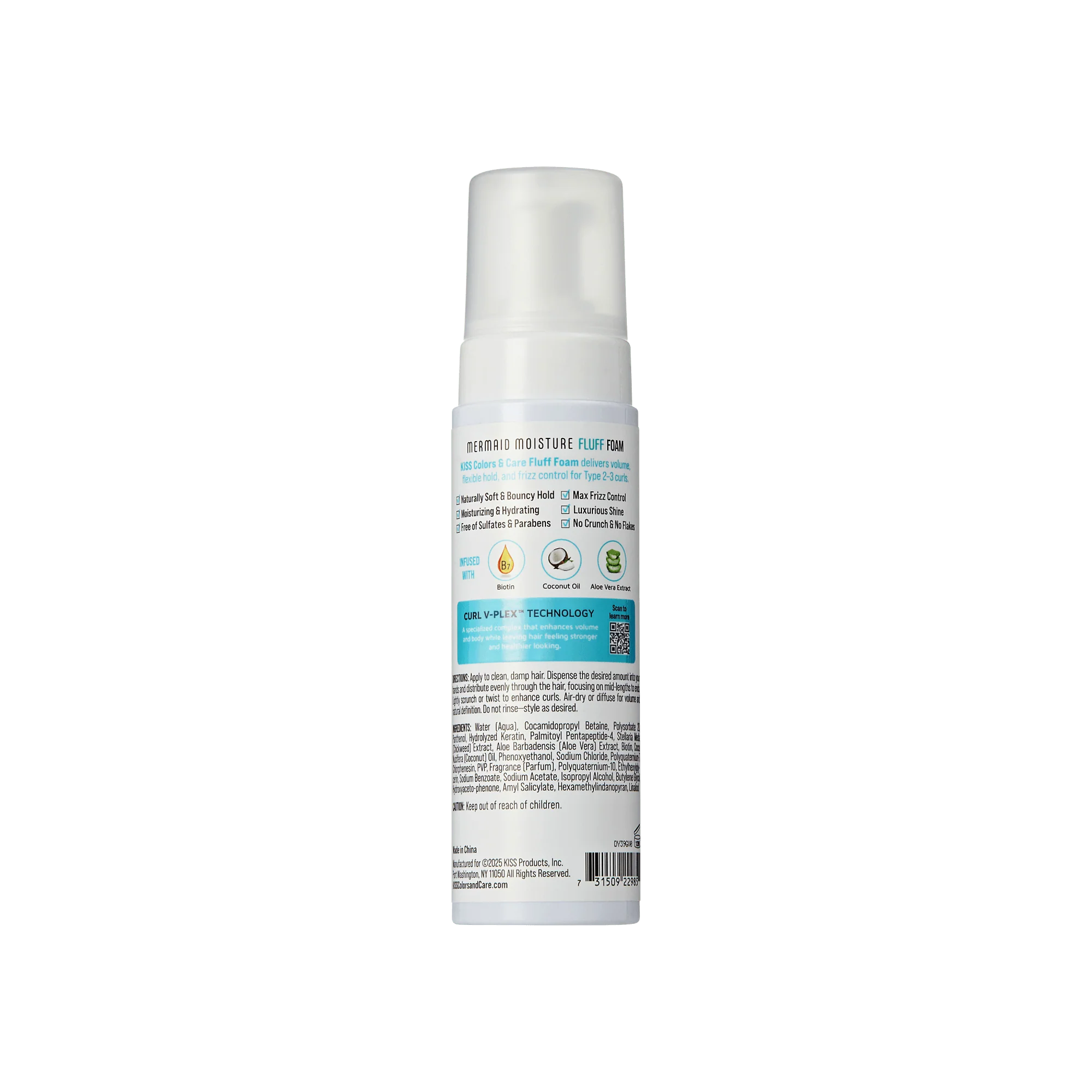 KISS Colors & Care Fluff Foam Hair Mousse, Soft & Bouncy Hold - 8 fl oz - Image 8
