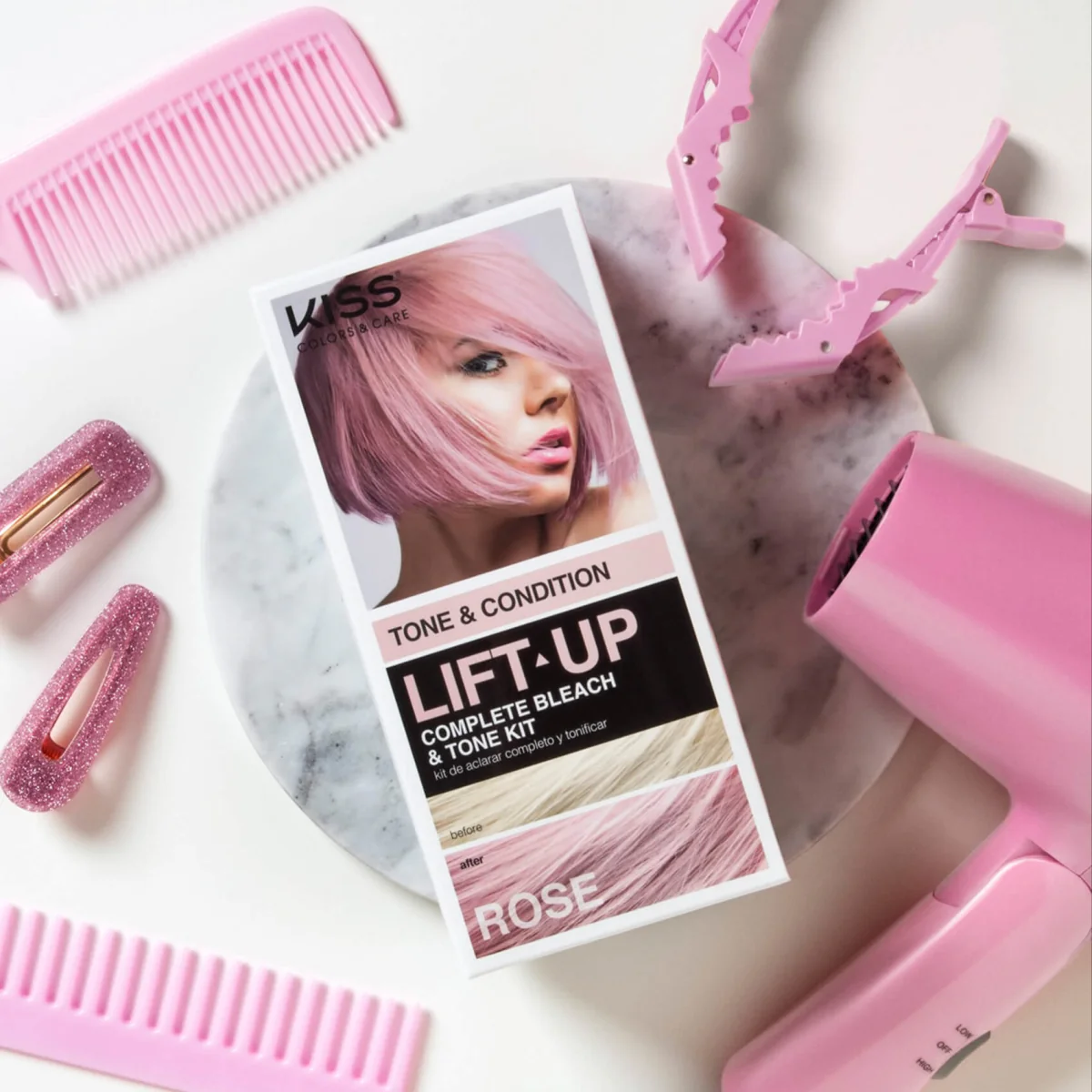 KISS LIFT UP COMPLETE BLEACH & TONE KIT – ROSE - Image 4