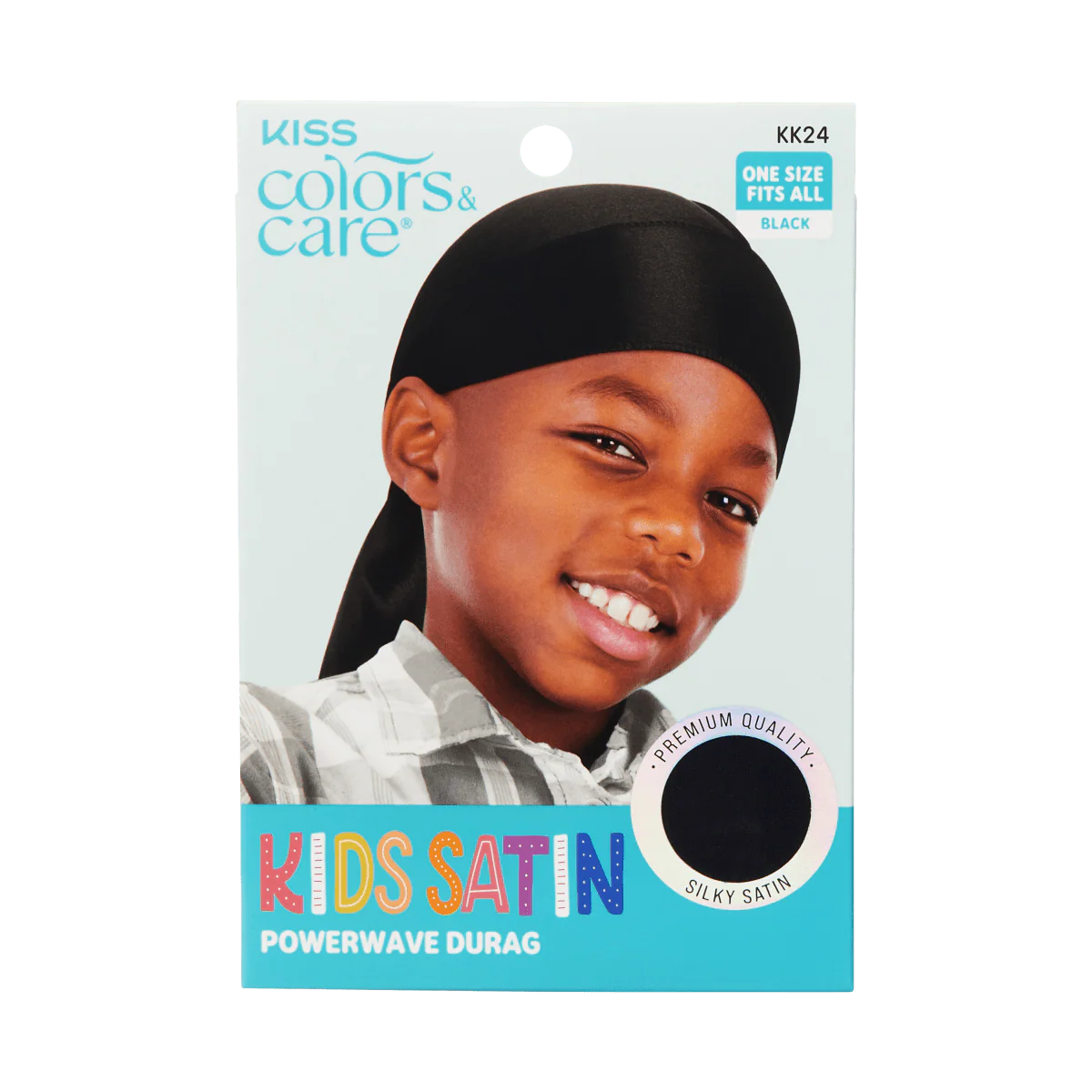 KISS Colors & Care Kids Satin Premium Silky Powerwave Durag - Black
