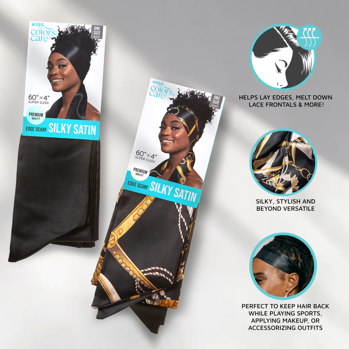 KISS Colors & Care Silky Satin Edge Scarf - Luxe - Image 7