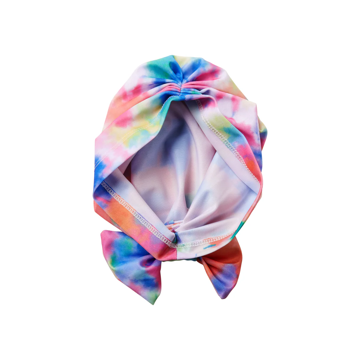 KISS Colors & Care Soft & Silky Pre-Tied Top Knot Bow Turban Wrap for Toddlers - Tie-Dye - Image 5