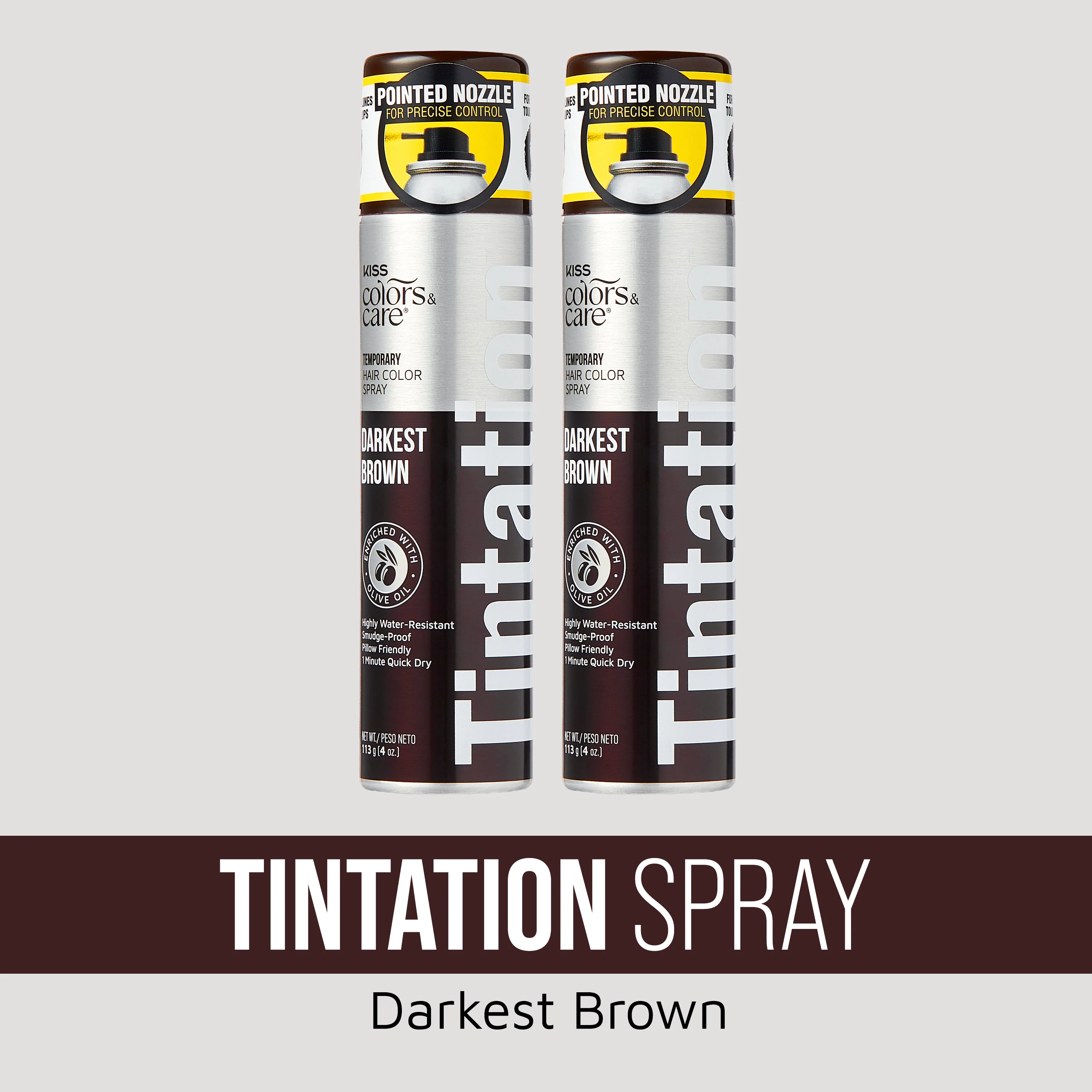 KISS Colors & Care Tintation Spray Darkest Brown Bundle - 2 Pack