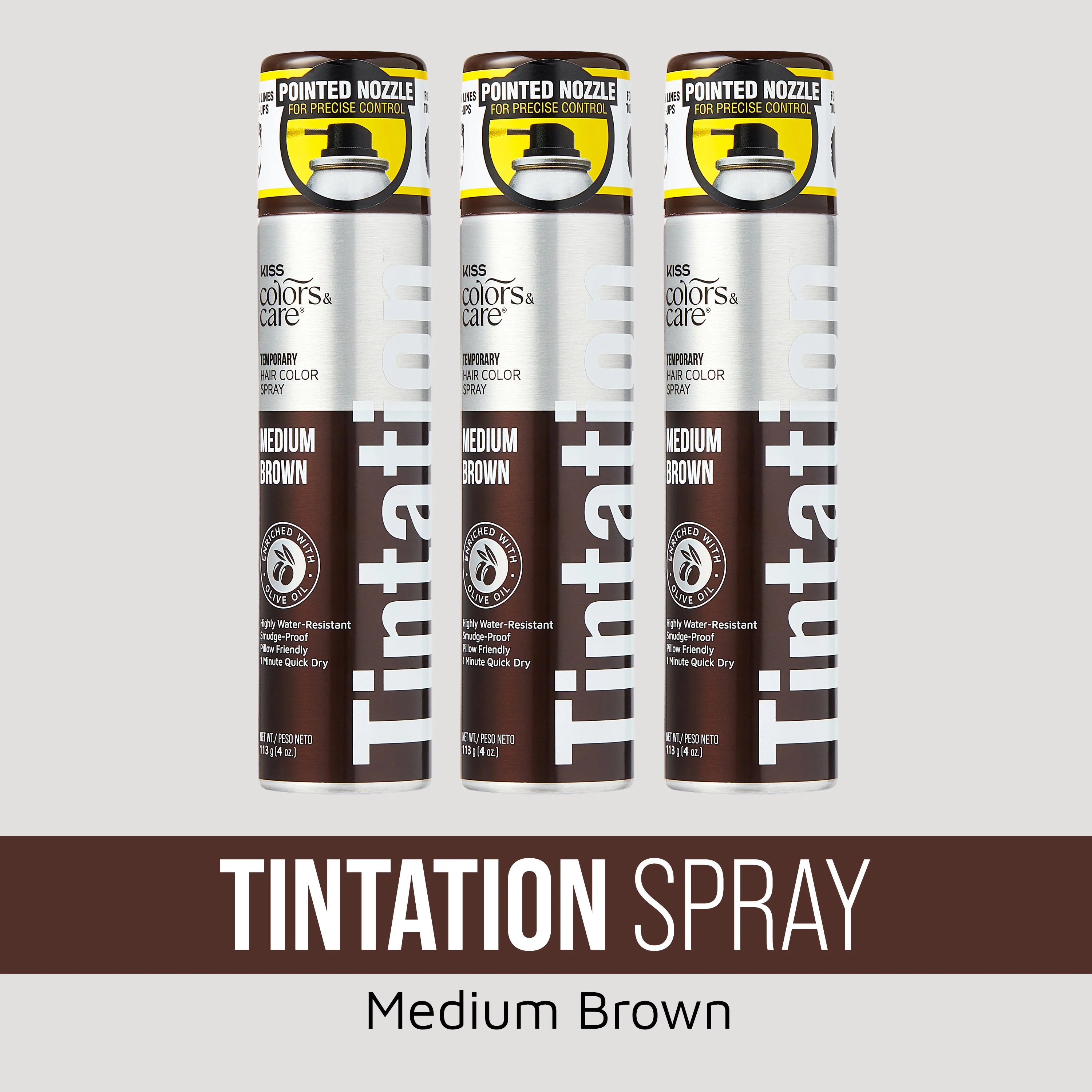 KISS Colors & Care Tintation Spray Medium Brown Bundle - 3 Pack