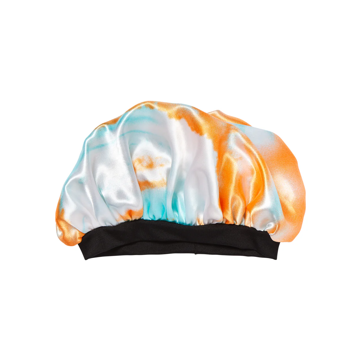 KISS Colors & Care Kids Satin Wide Band Bonnet - Tie Dye Orange Blue - Image 2