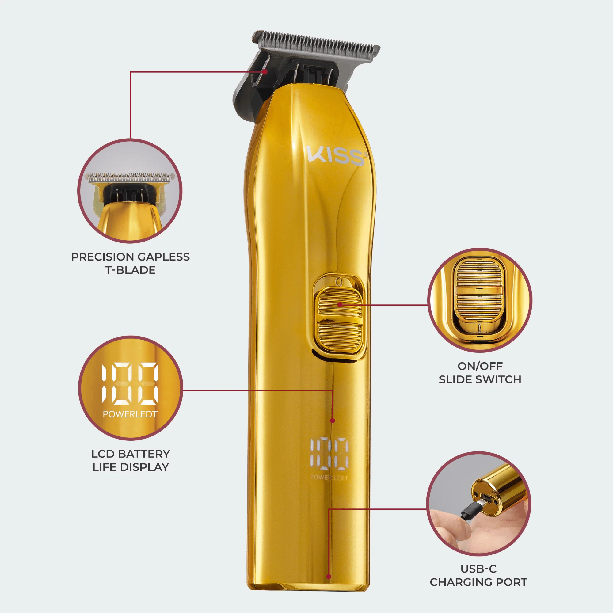 KISS Cordless T-Blade Beard & Hair Trimmer - Image 12
