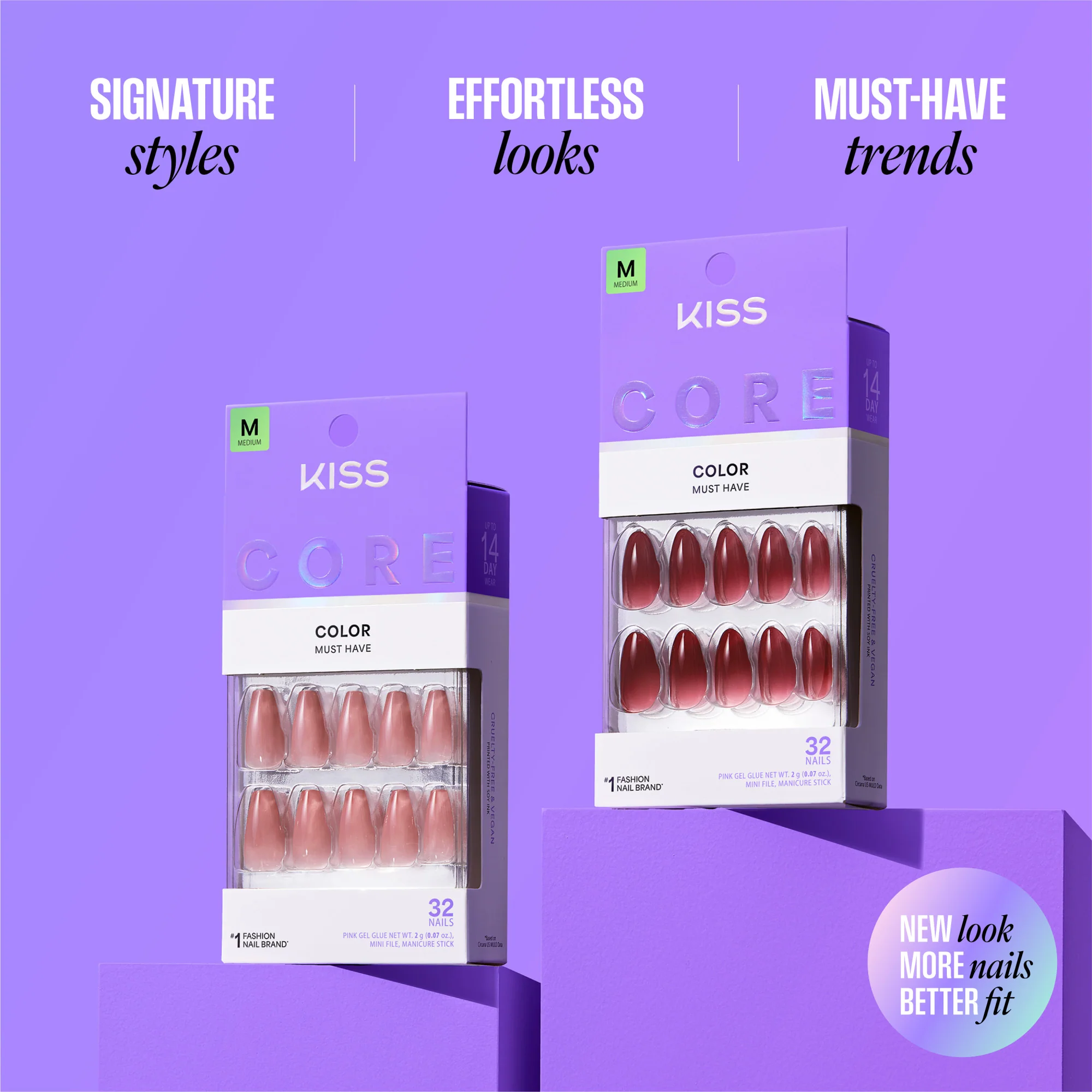 KISS CORE Color Press On Glue Nails - Aesthetic - Image 10