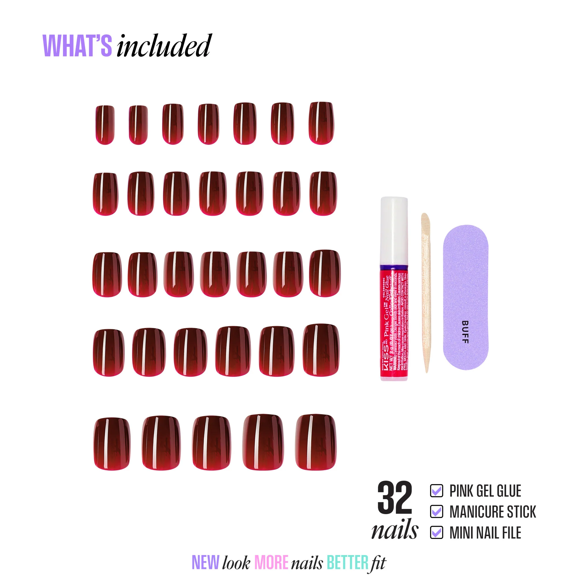 KISS CORE Color Press On Glue Nails - Sprightly - Image 4