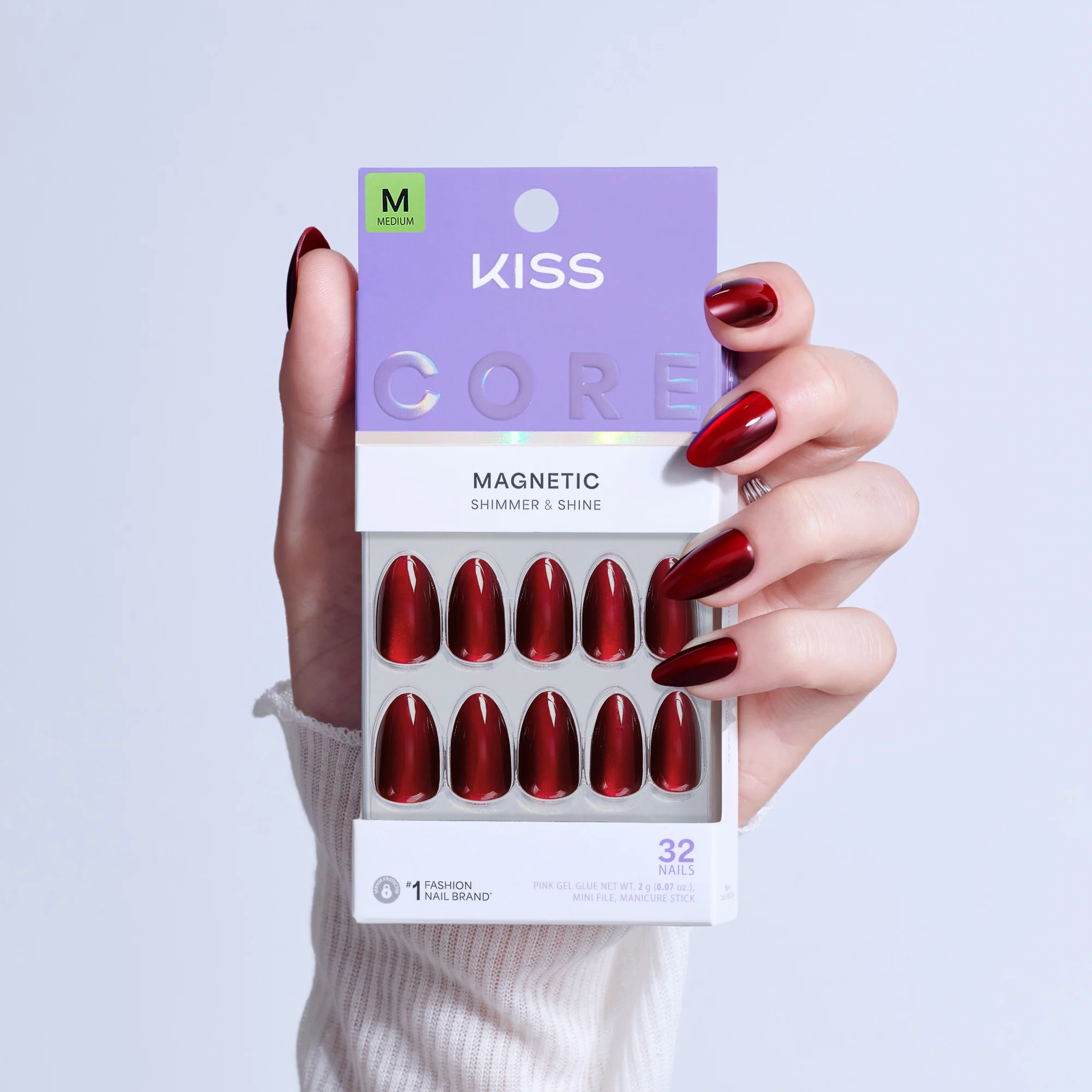 KISS CORE Magnetic Press On Glue Nails - Apple Blossom - Image 2