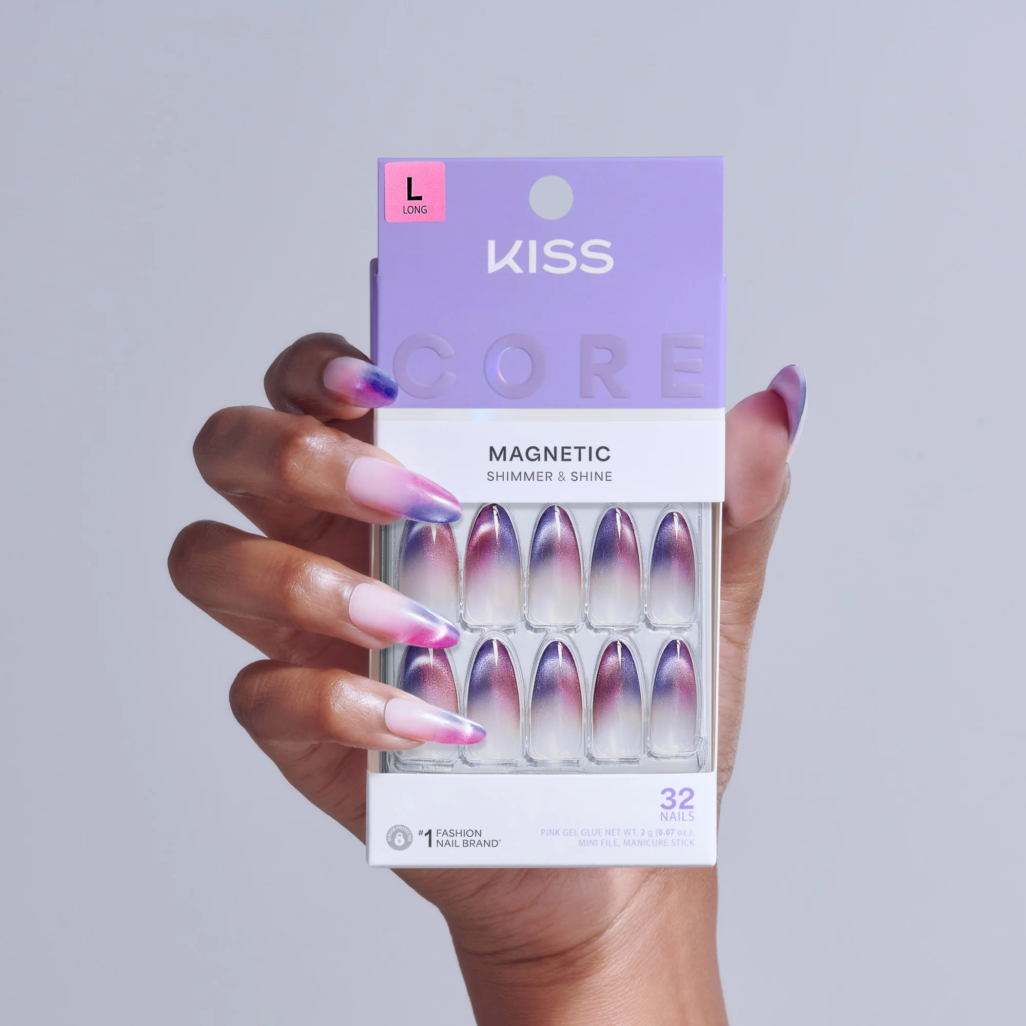 KISS CORE Magnetic Press On Glue Nails - Twinkling Stars - Image 2