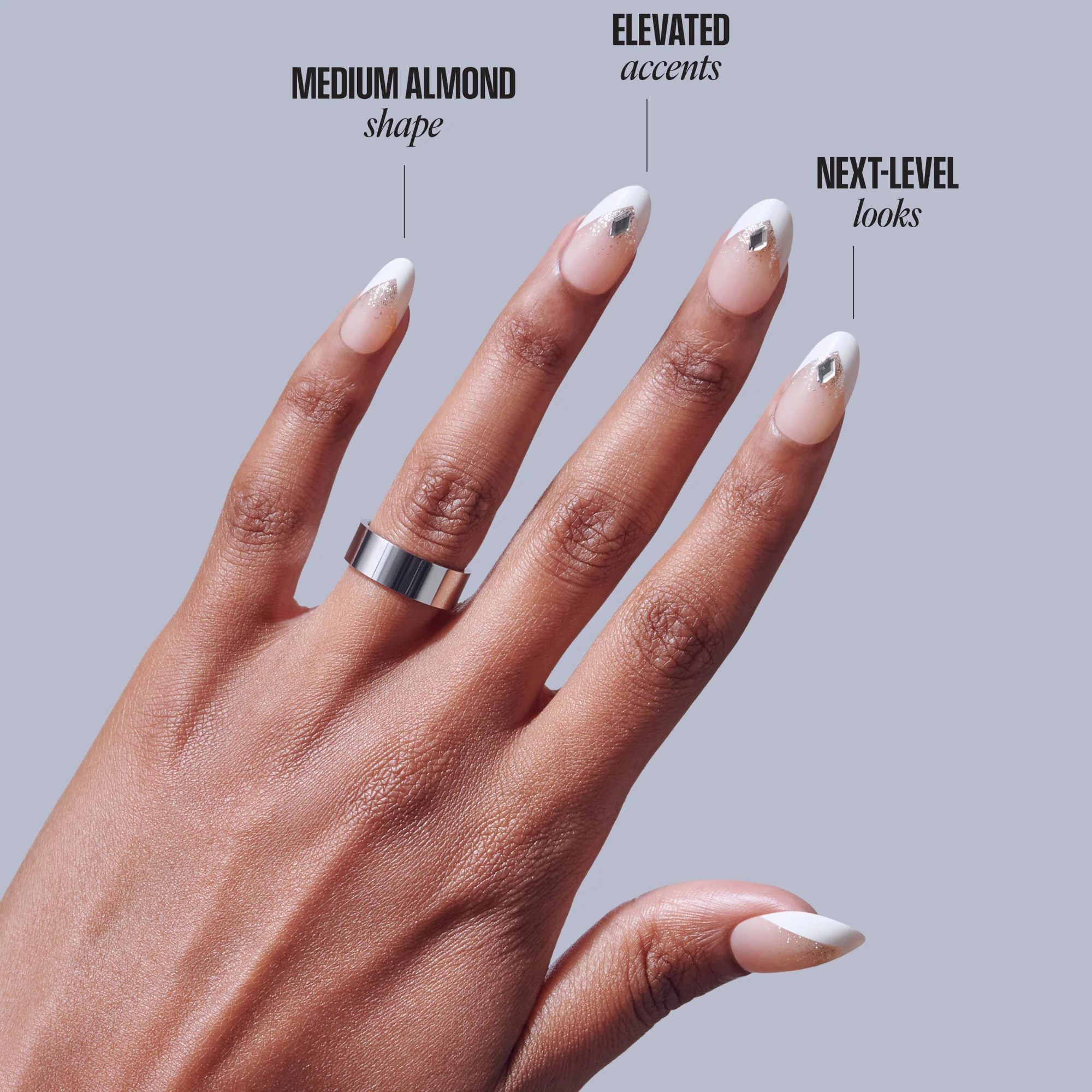 KISS GLAM 3D & Jewel Press On Glue Nails - Applause - Image 8