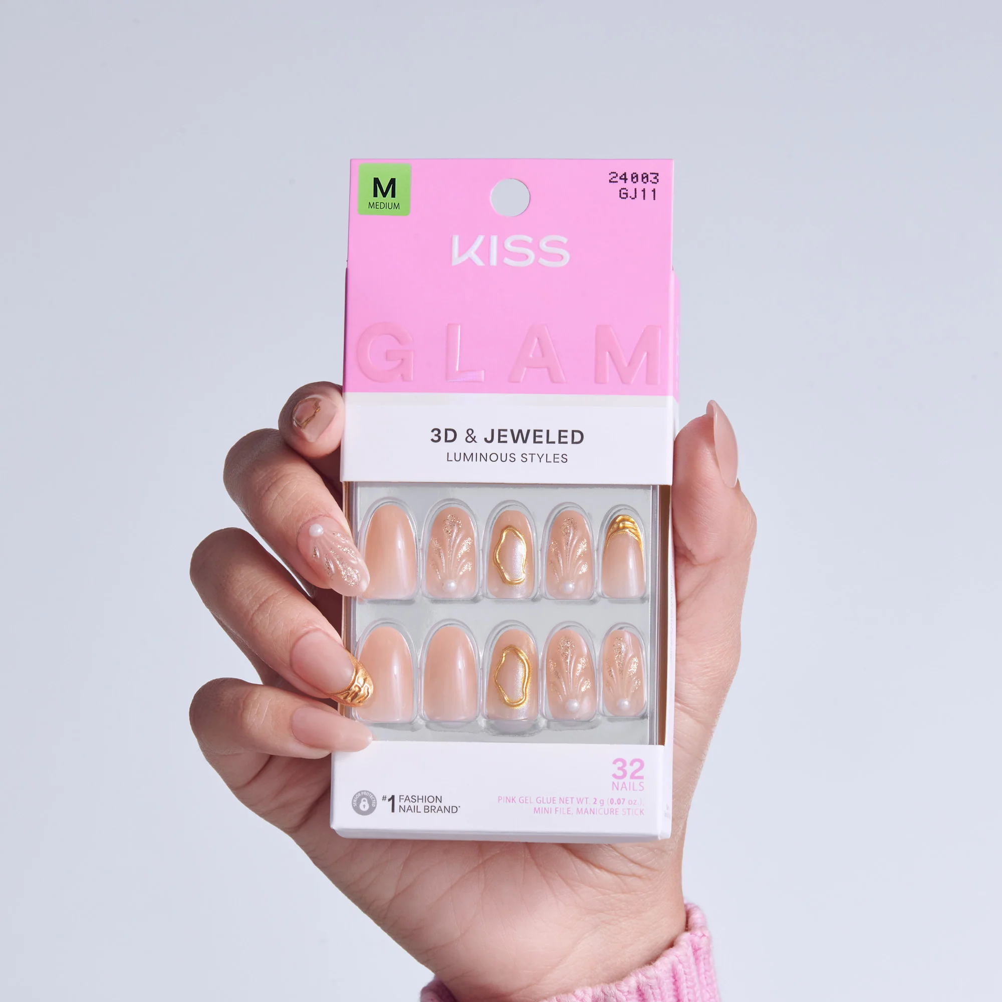 KISS GLAM 3D & Jewel Press On Glue Nails  - Blossoming Love - Image 2