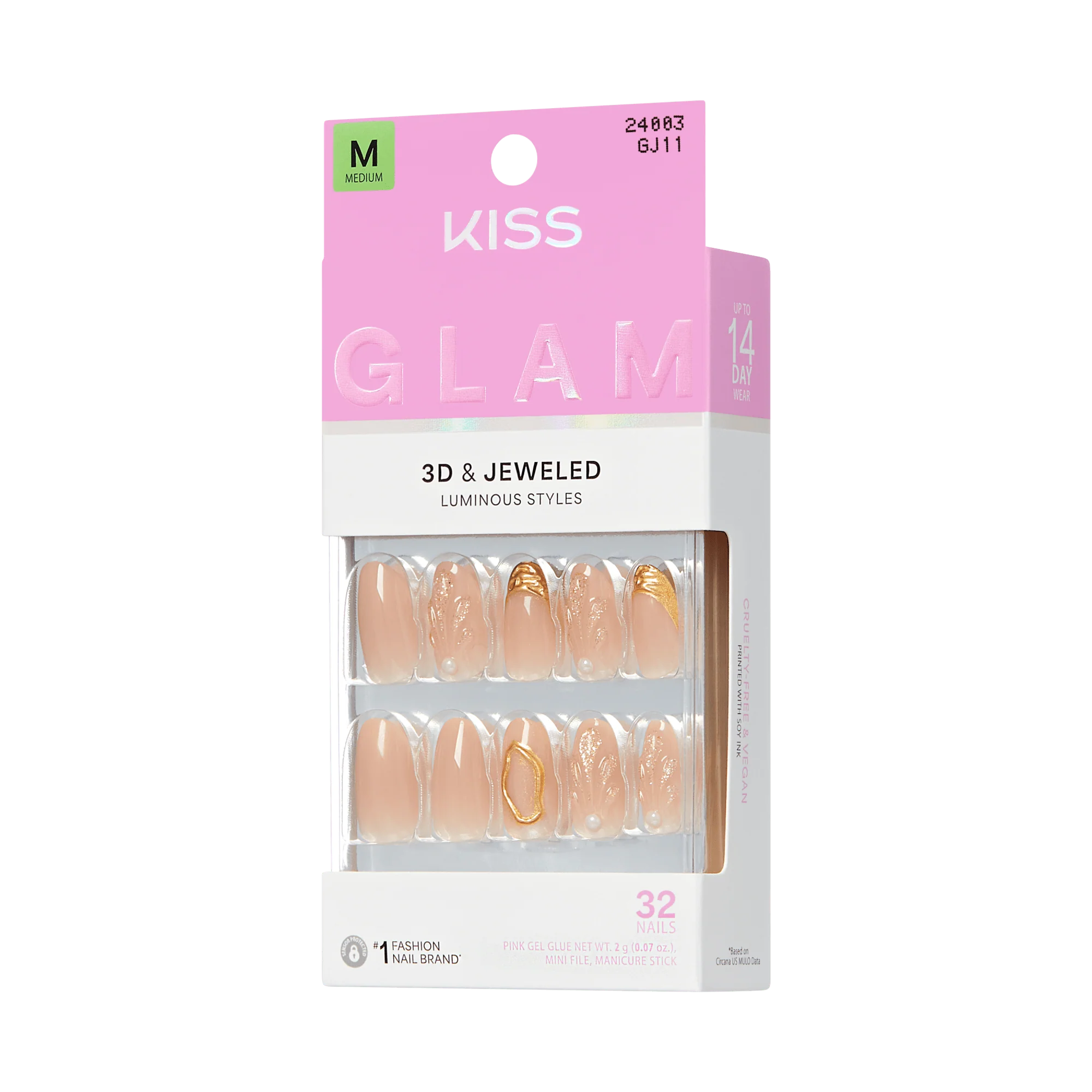 KISS GLAM 3D & Jewel Press On Glue Nails  - Blossoming Love - Image 8