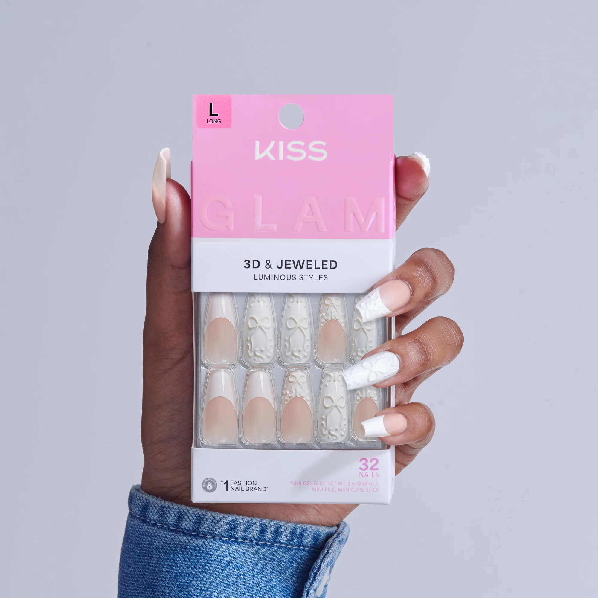 KISS GLAM 3D & Jewel Press On Glue Nails - Breath of Harmony - Image 2