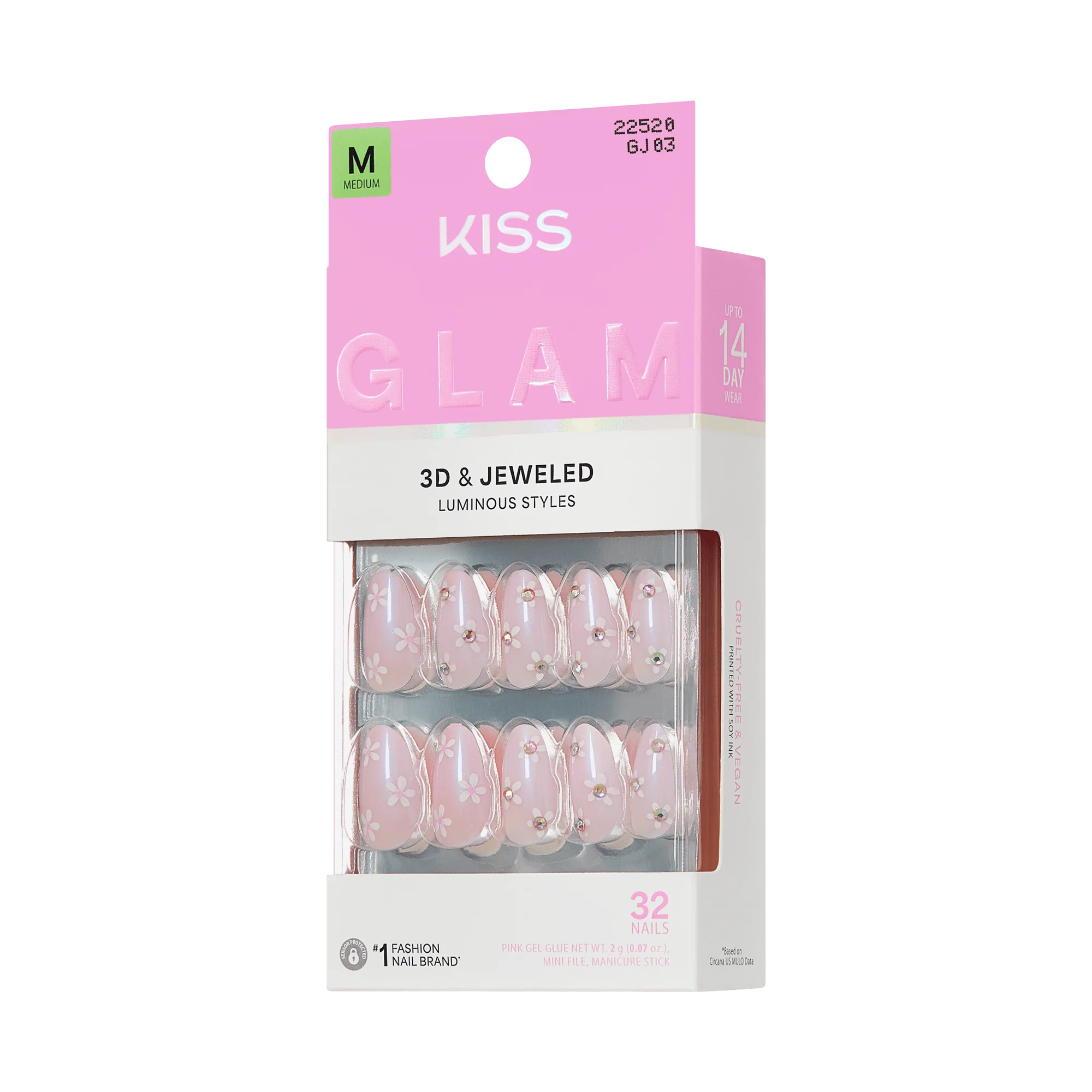 KISS GLAM 3D & Jewel Press On Glue Nails - Breeze of Bliss - Image 8