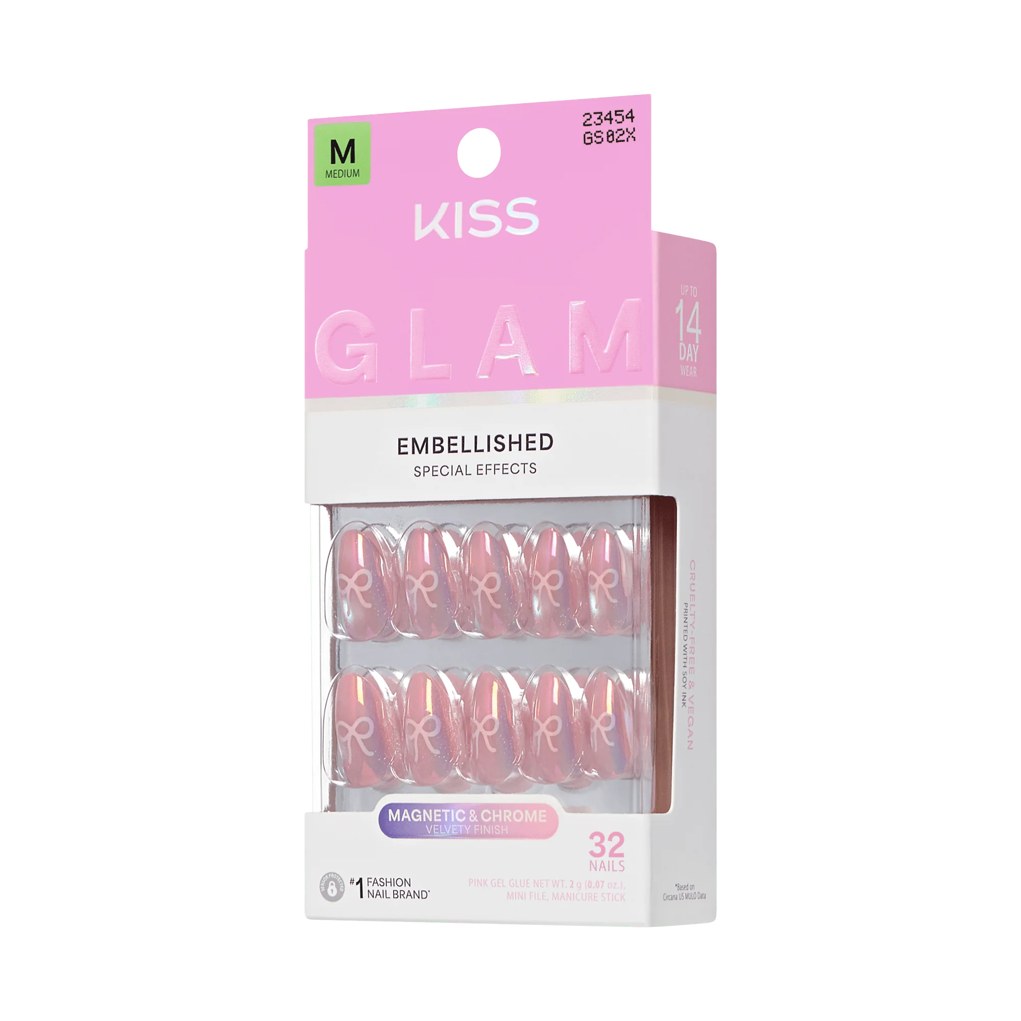 KISS GLAM Embellished Press On Glue Nails - Crystal Pop - Image 6
