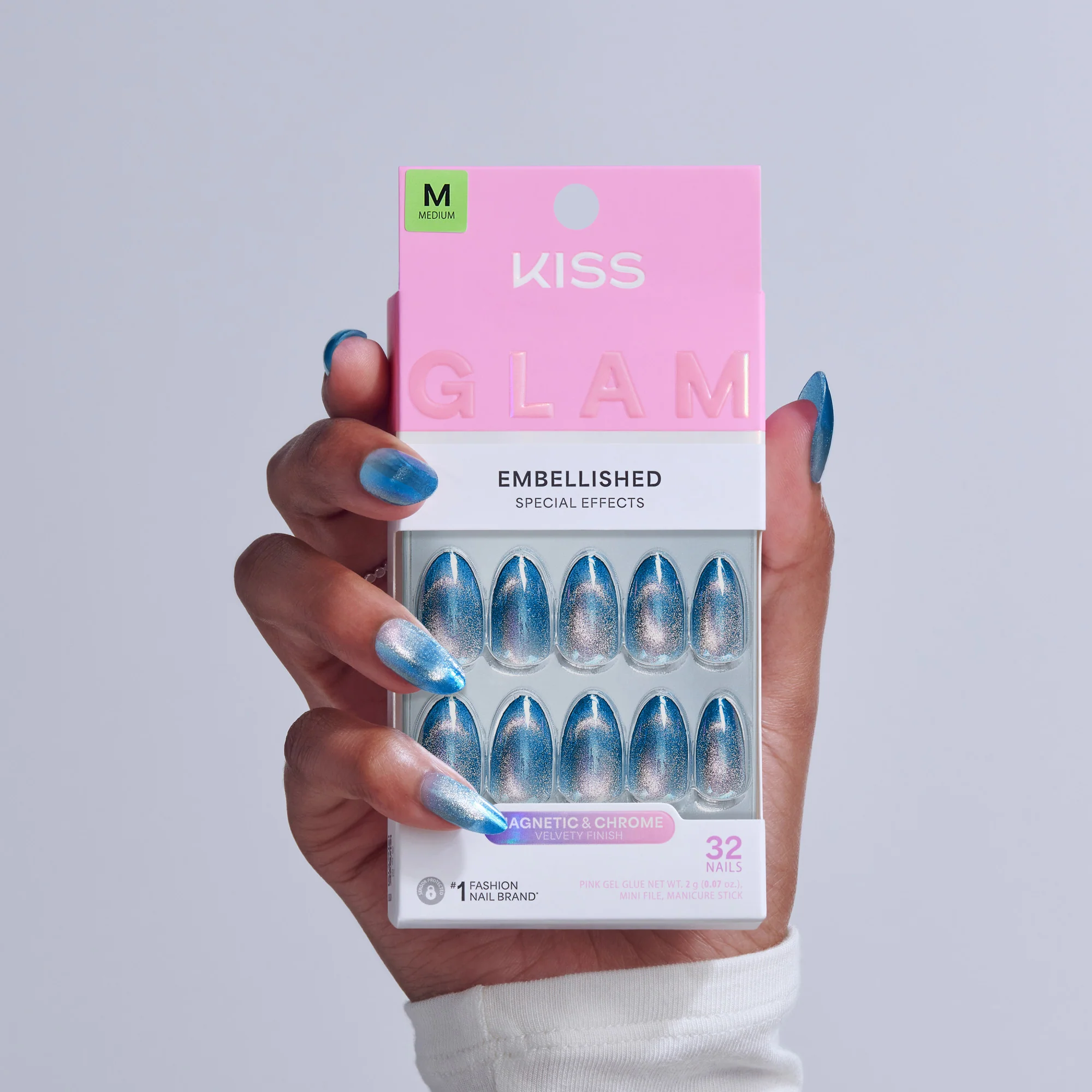 KISS GLAM Embellished Press On Glue Nails - Glow Forever - Image 2