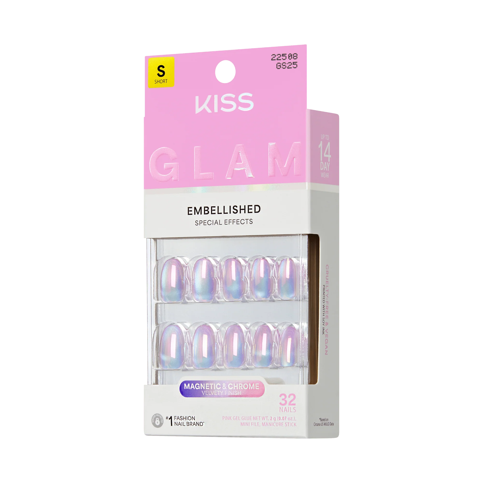 KISS GLAM Embellished Press On Glue Nails - One n Only - Image 6
