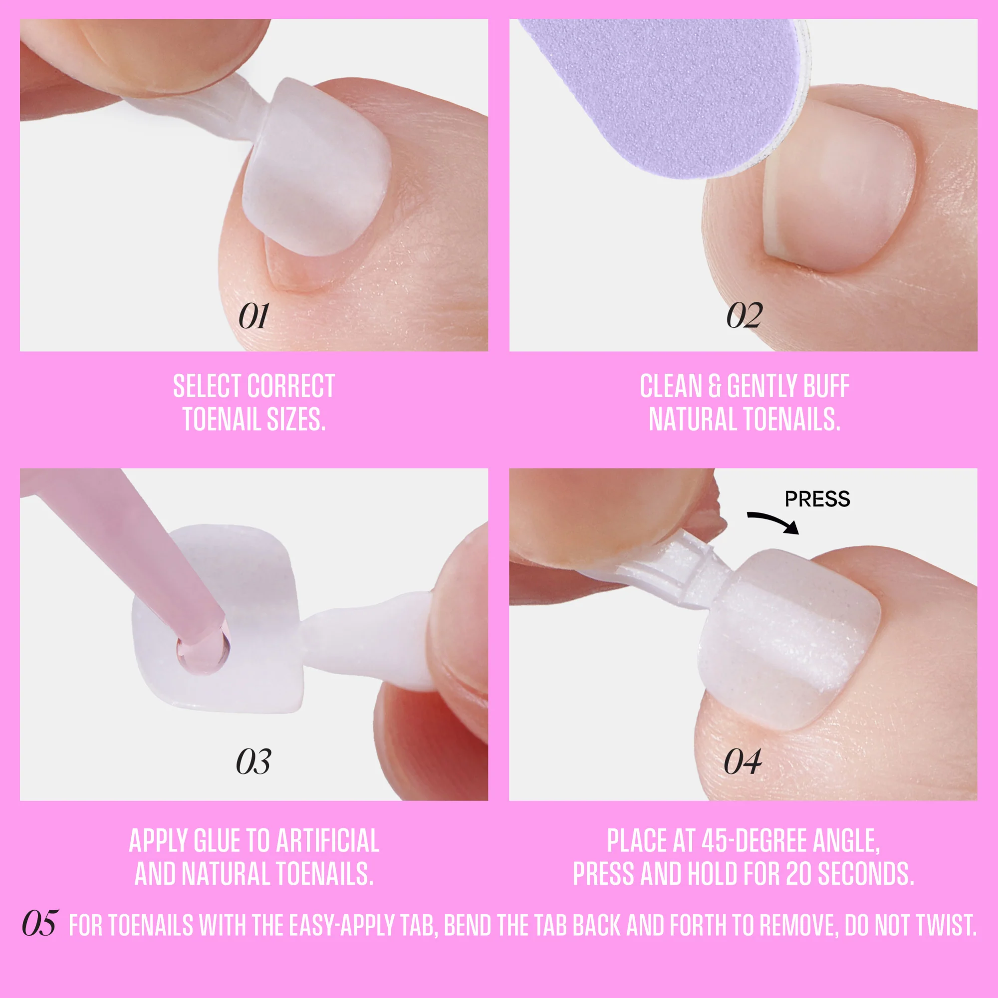 KISS GLAM Press On Glue Toenails- Twinkle Toes - Image 6