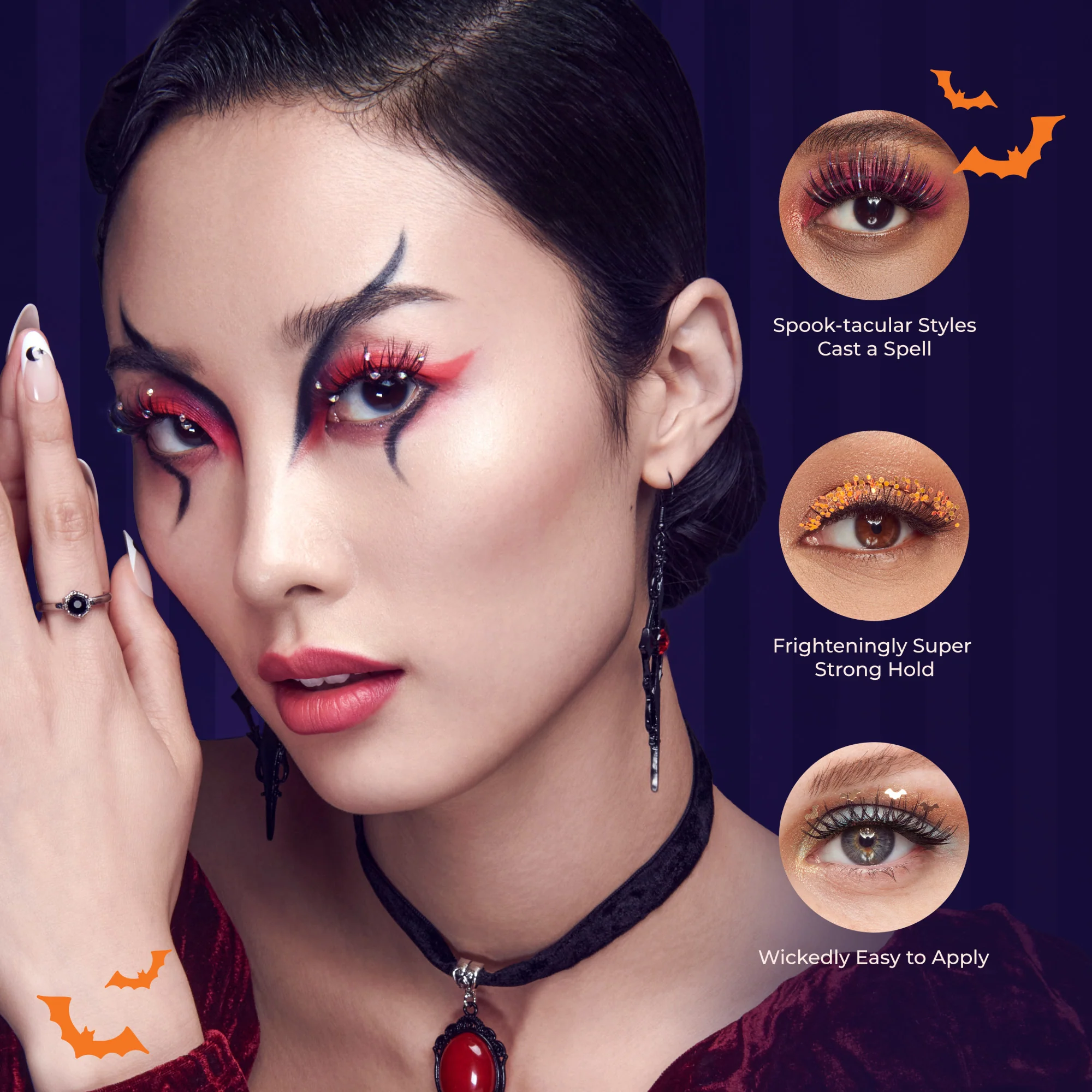 KISS Halloween 'Full Moon Fantasy' False Eyelashes, Light Volume - Gothic Glam - Image 7