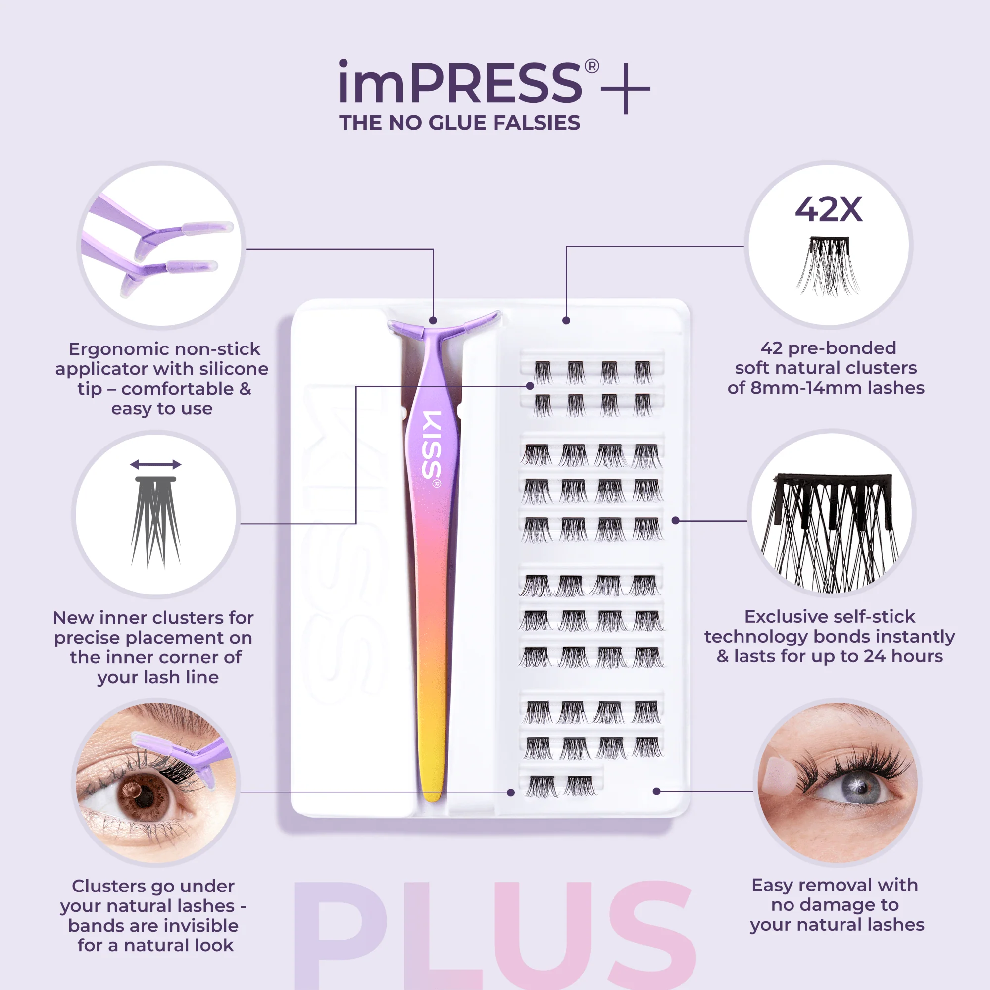 imPRESS+ Press On Self Adhesive Eyelashes - Soft Natural - Image 10