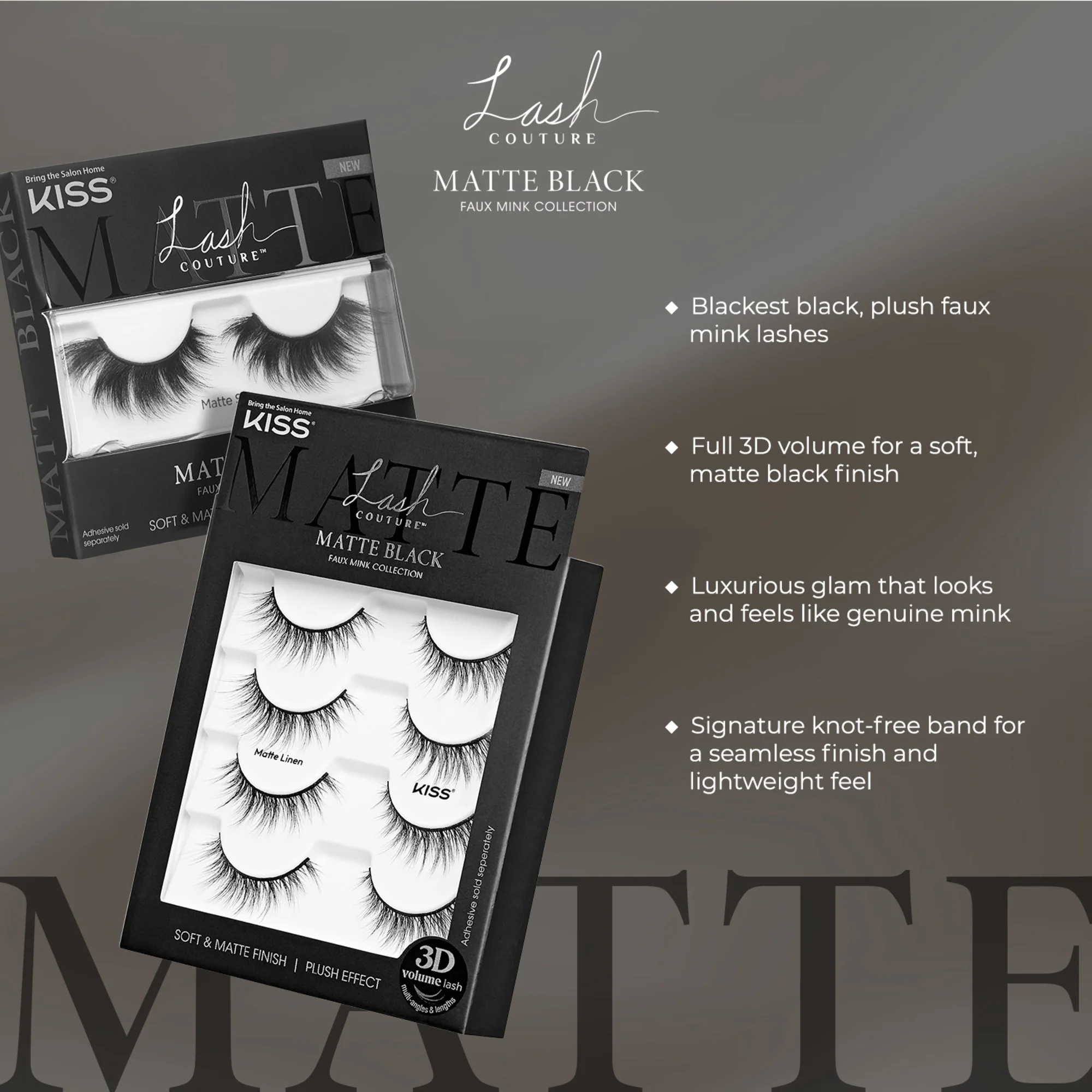 KISS Lash Couture Matte Black Multipack - Matte Lace - Image 8