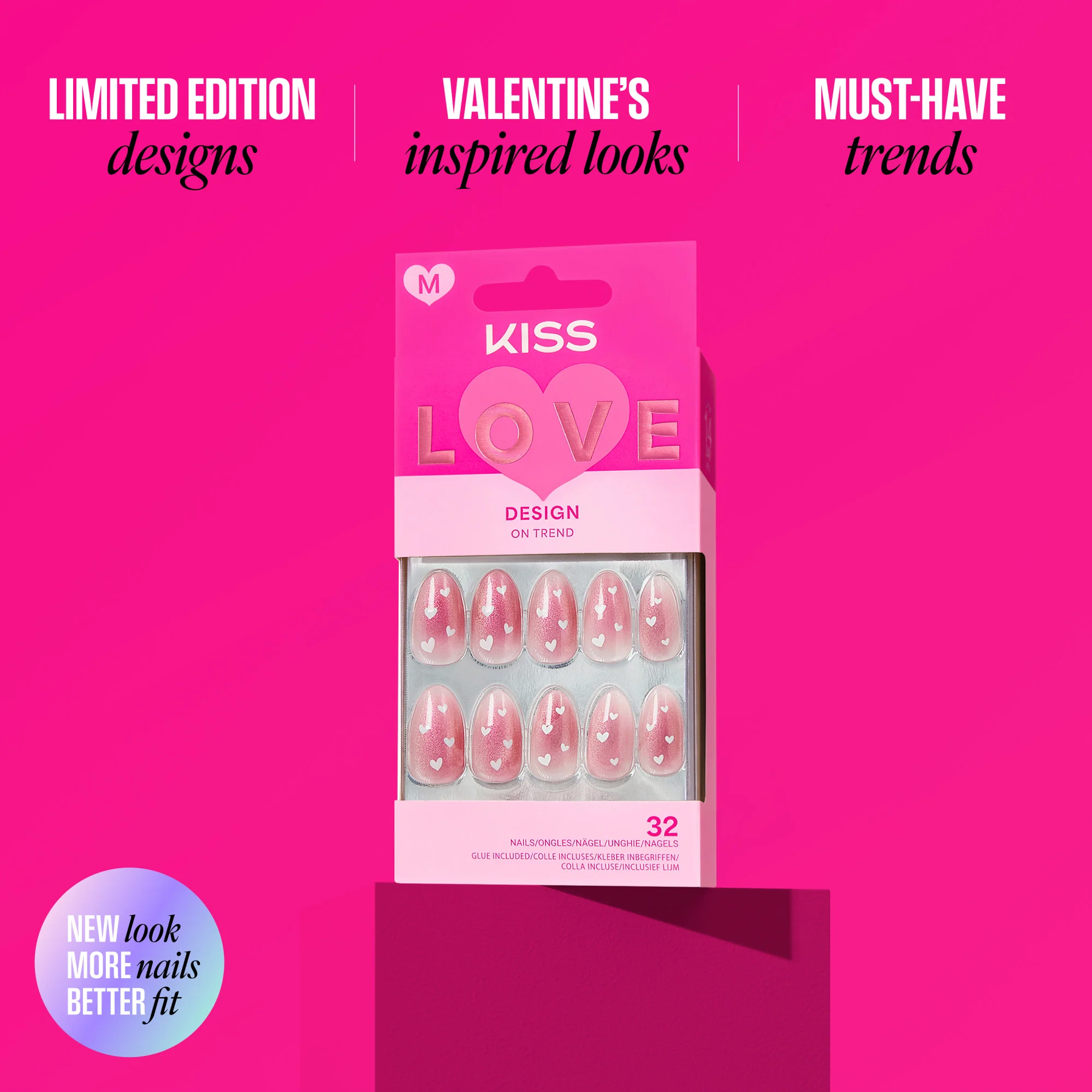 KISS LOVE Design Press On Glue Nails - Cupid's Canvas - Image 13