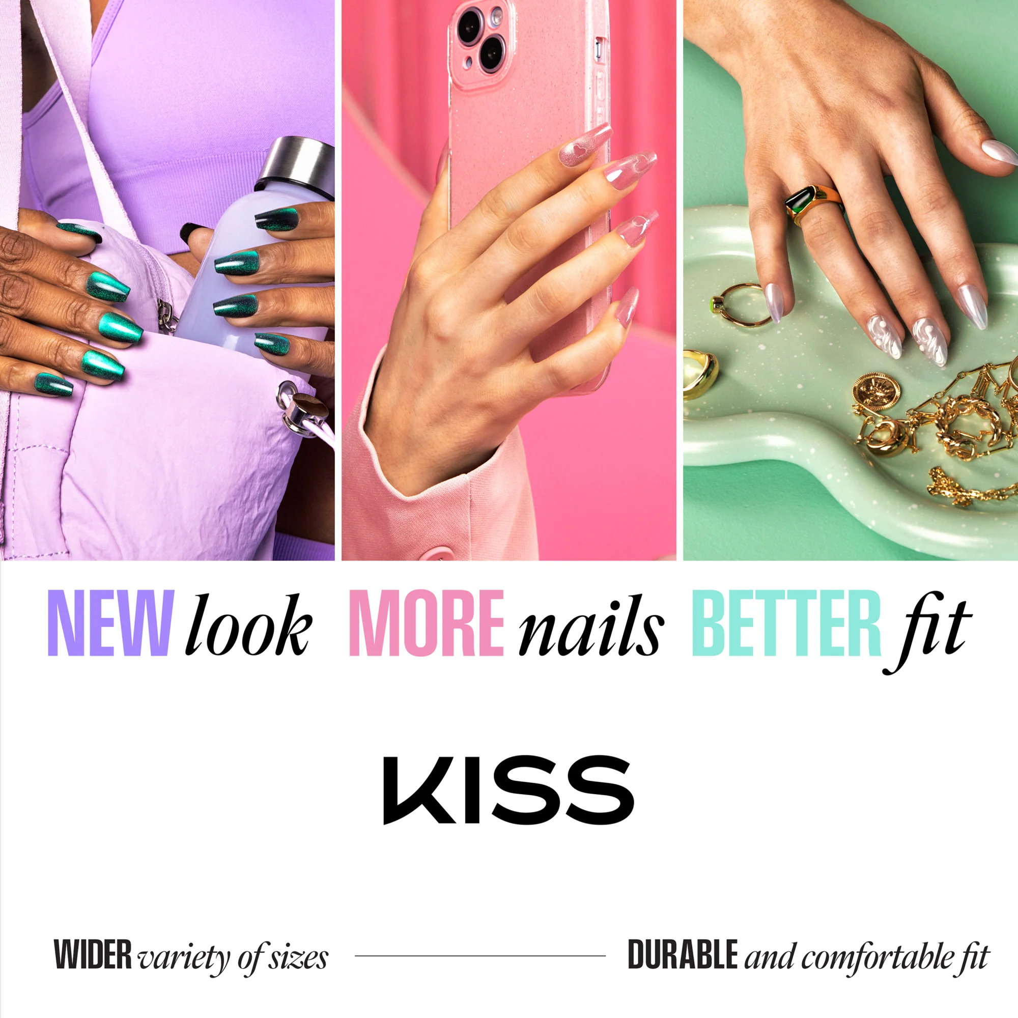 KISS LOVE Design Press On Glue Nails - Cupid's Canvas - Image 14