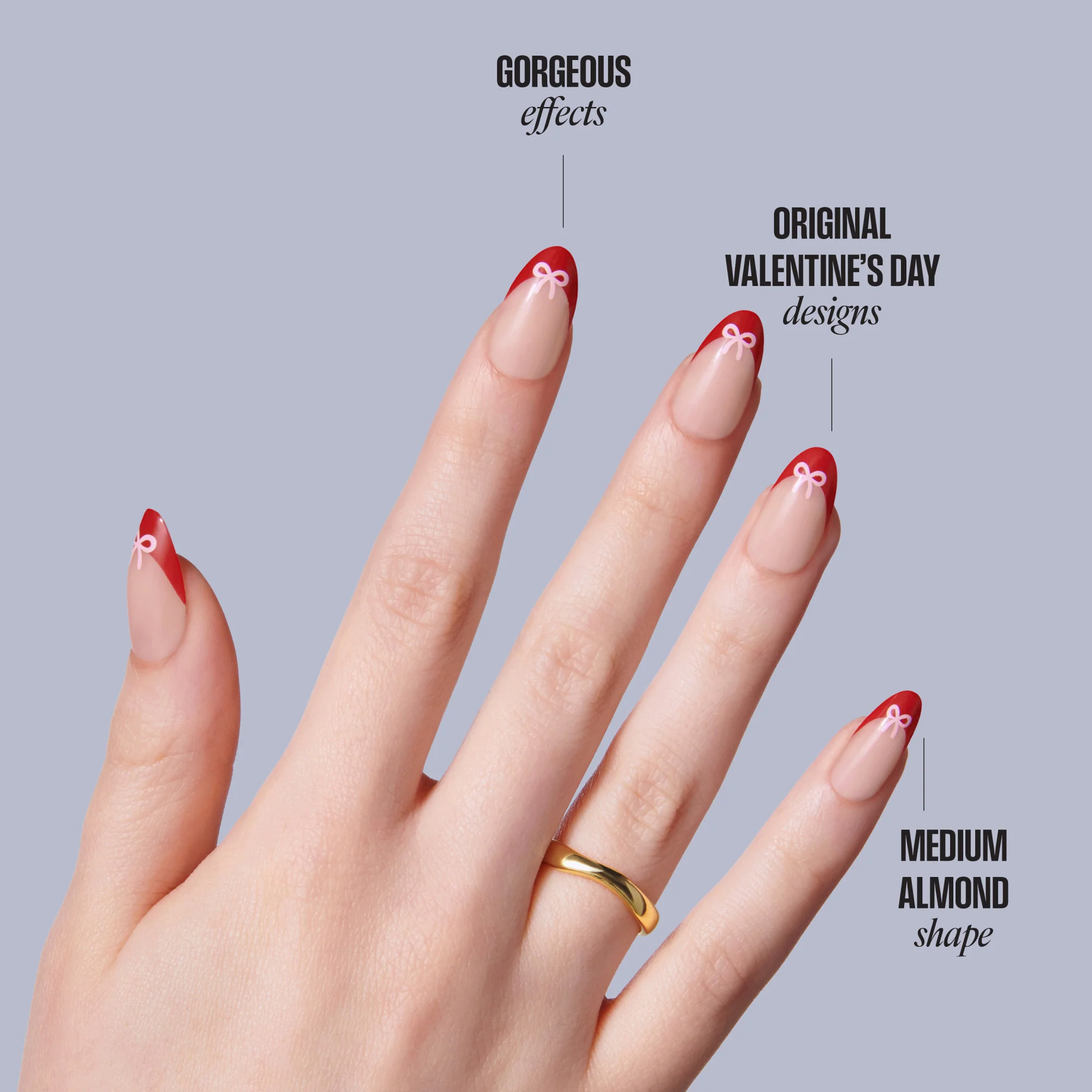 KISS LOVE Design Press On Glue Nails - Falling for Forever - Image 9