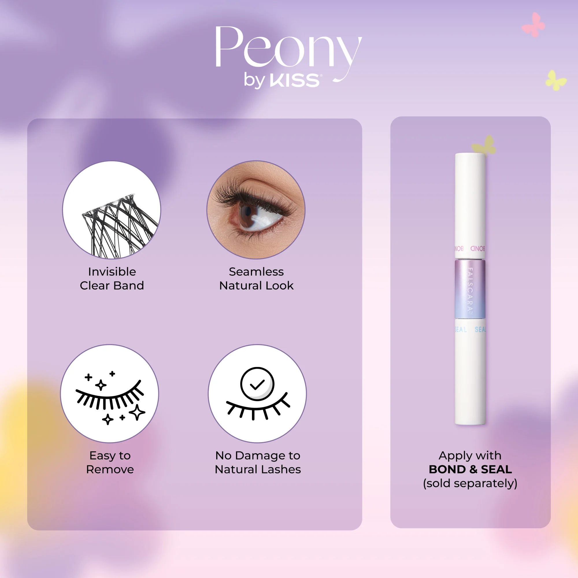 KISS Peony False Eyelashes, Lash Extension Kit, 120 Lash Clusters - Midnight Muse - Image 8
