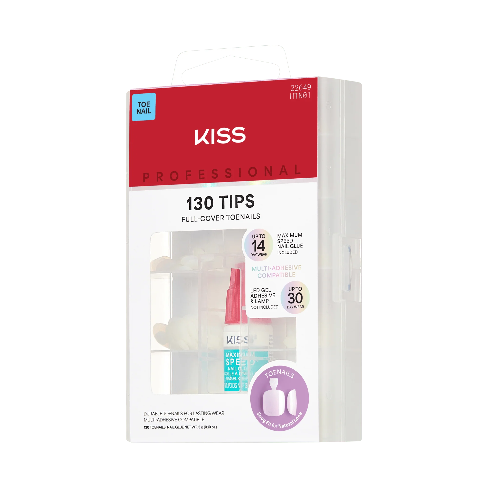 KISS Professional Full Cover Press On Toenails - Tippy Toes - Image 2