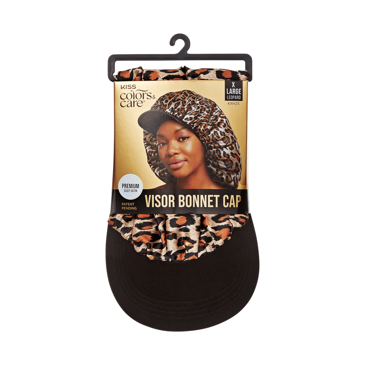 KISS Colors & Care Silky Satin Visor Bonnet Cap – XL Leopard